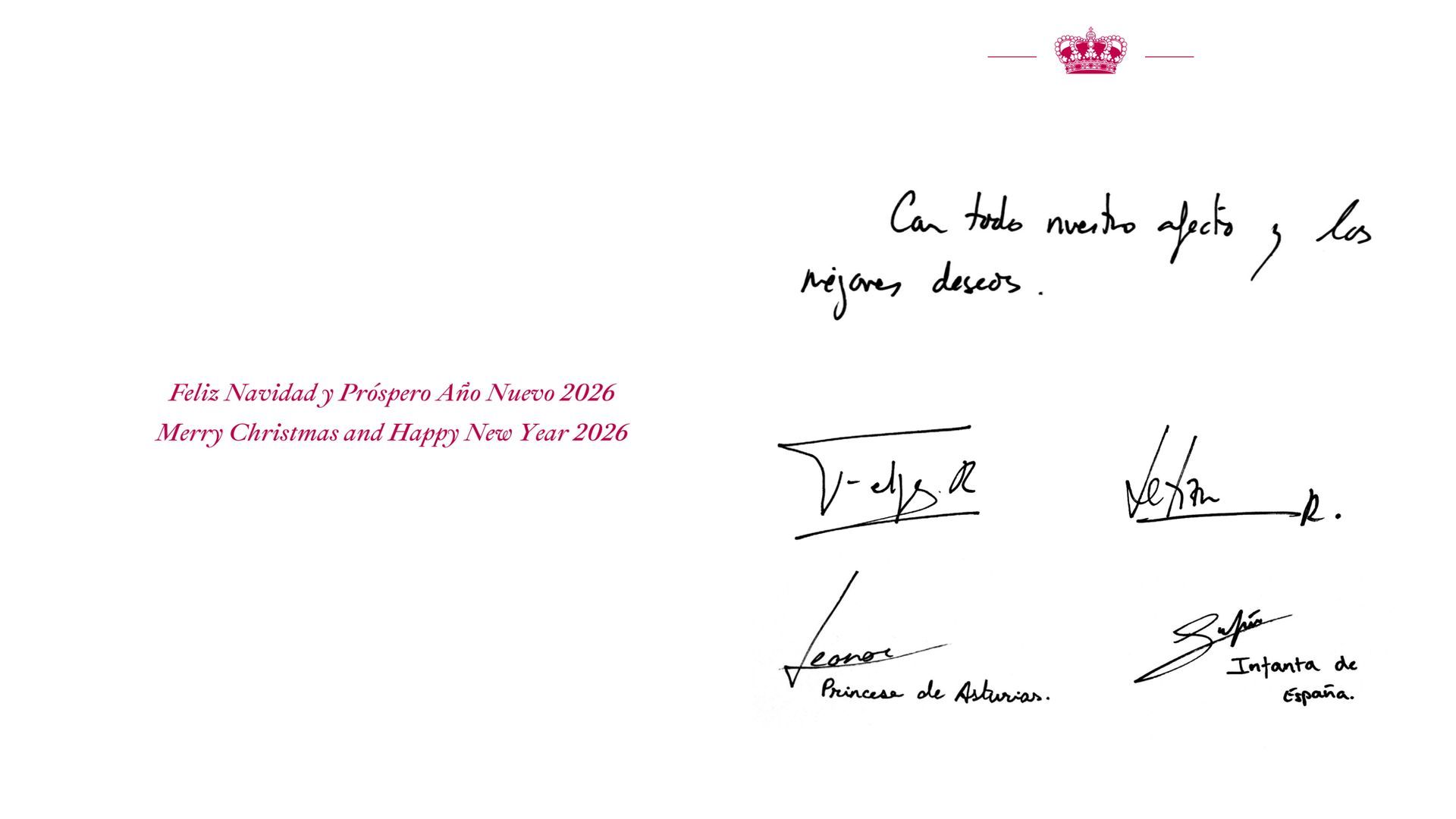 Postal navideña familia real española