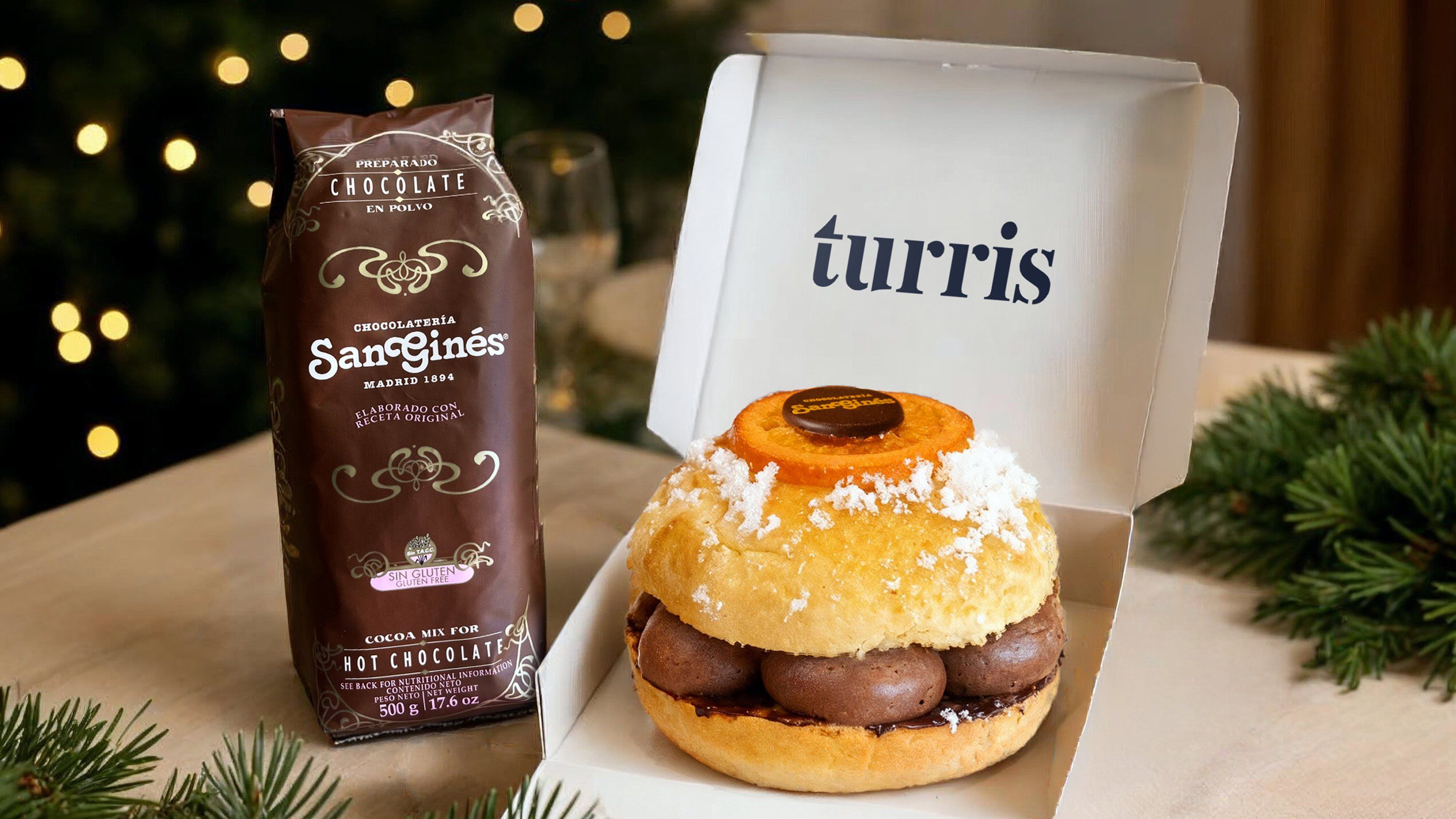 Se trata de un roscón de Reyes relleno de mousse de chococolate.