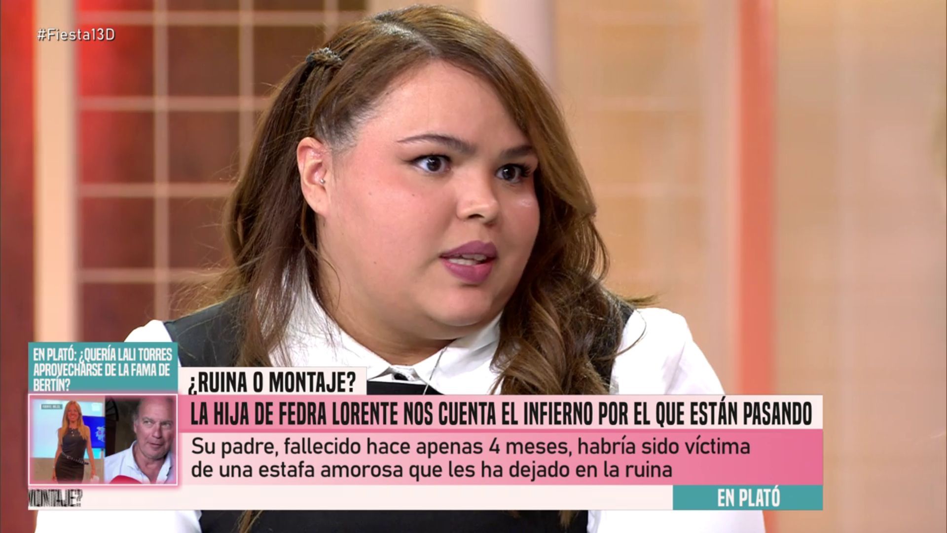 Alejandra, hija de Miguel Morales y Fedra Lorente, por primera vez en un plató