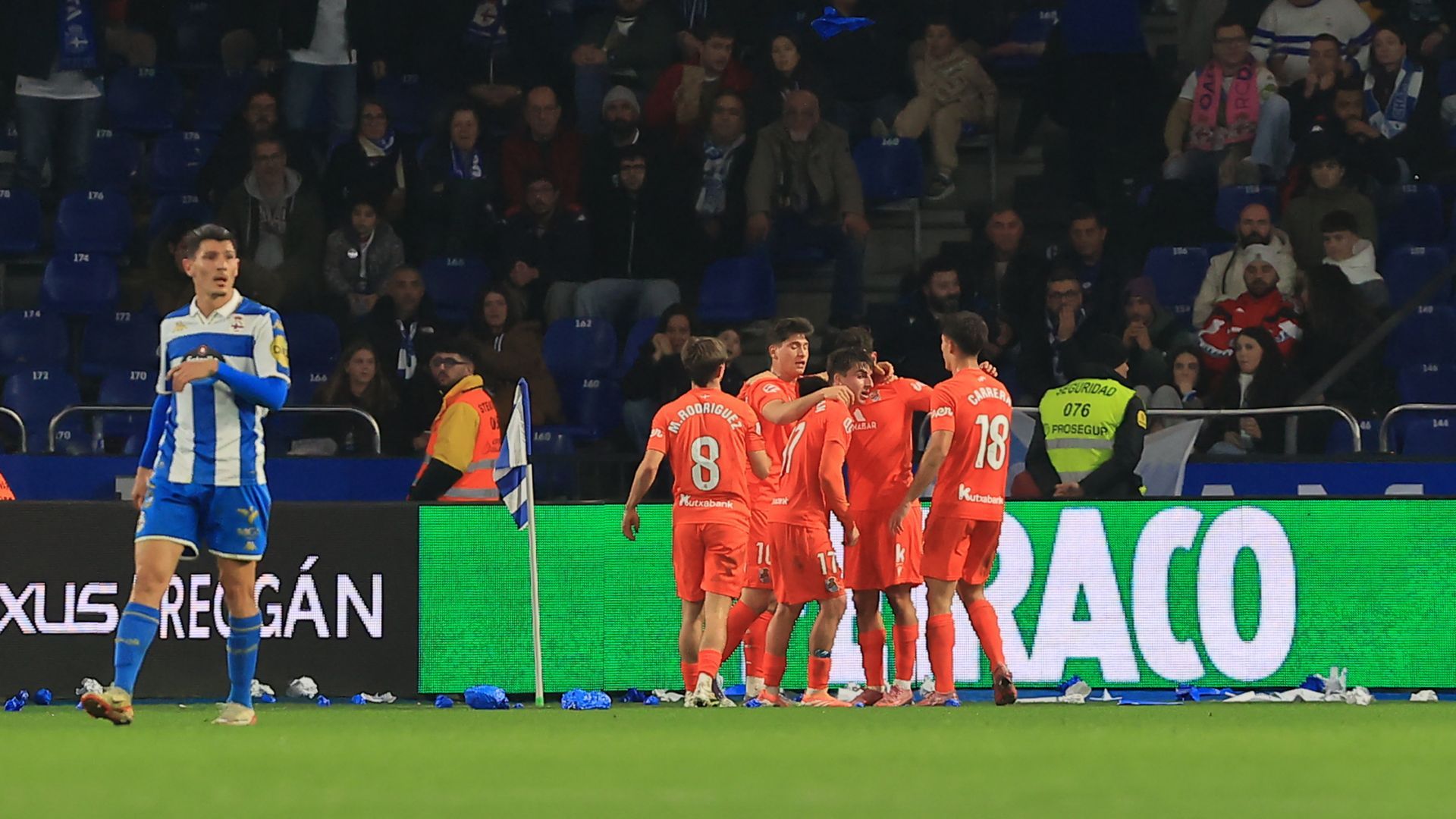 Celebración de la Real Sociedad B en Riazor Celebración de la Real Sociedad B en Riazor