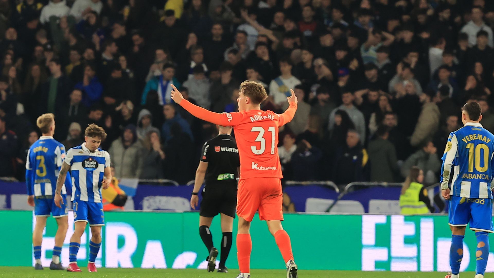 Ibai Aguirre, en el Deportivo-Real Sociedad B
