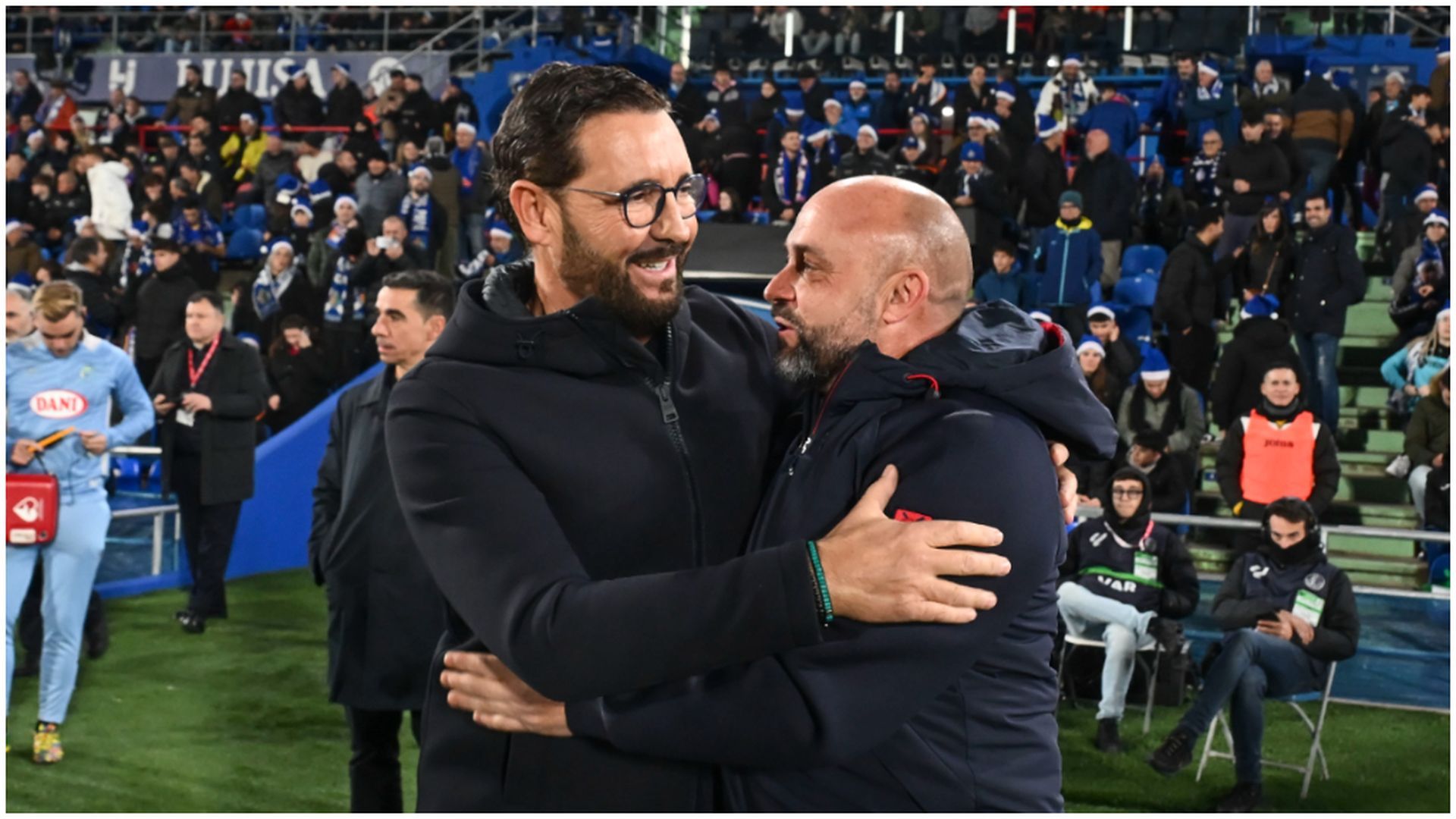 José Bordalás y Manolo González, en el Getafe - Espanyol