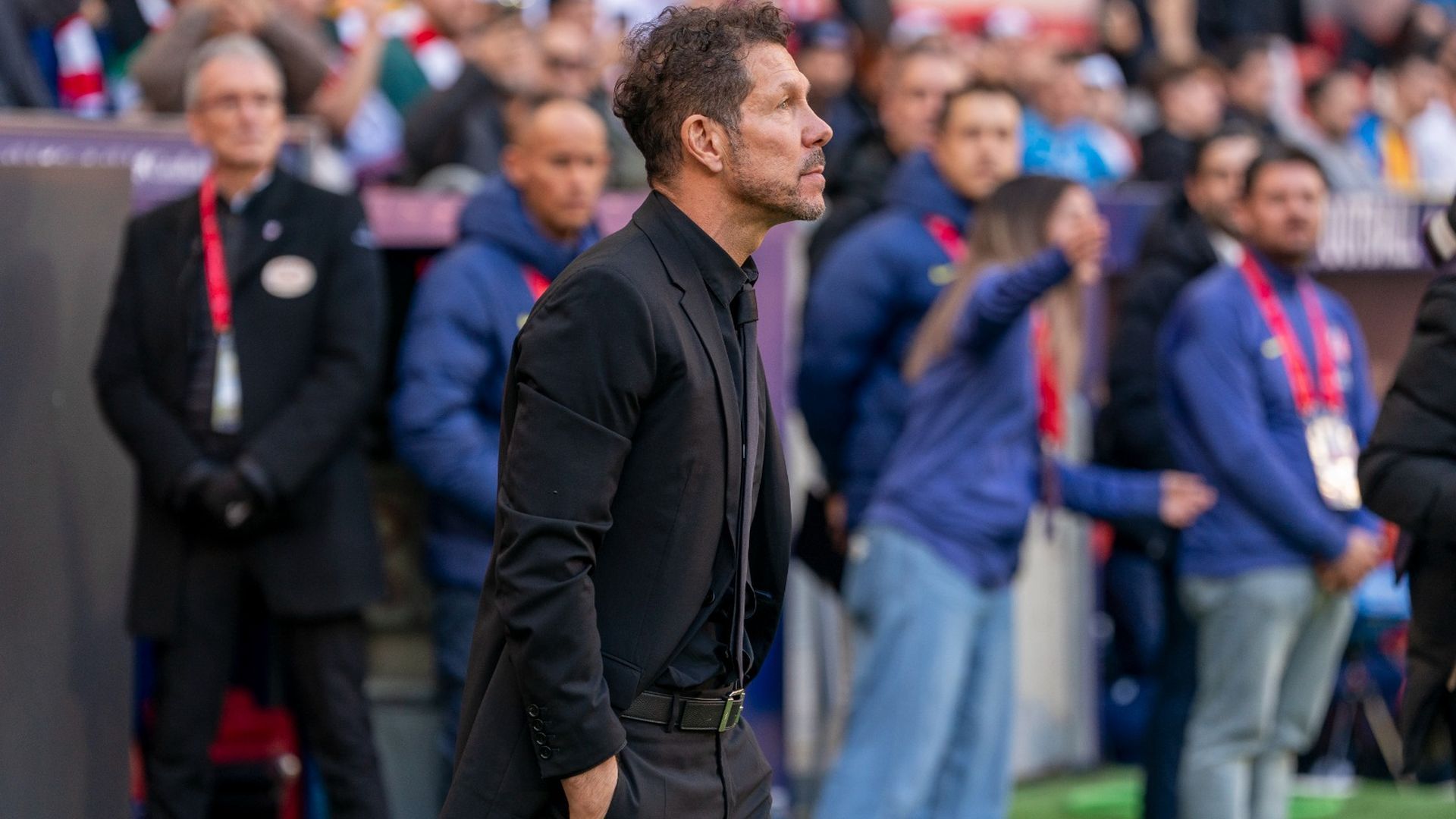 Simeone en el encuentro ante el Valencia en el Metropolitano Simeone en el encuentro ante el Valencia en el Metropolitano