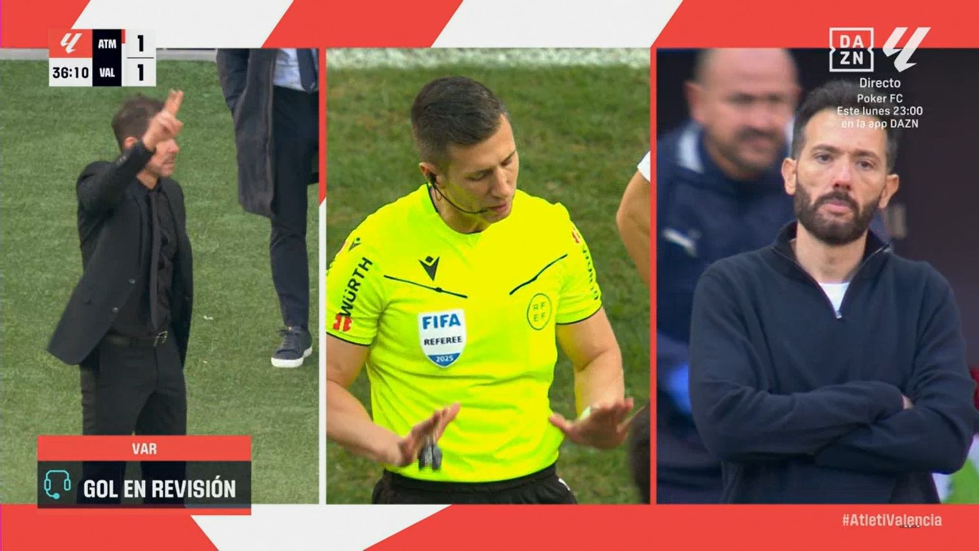 Simeone reclama el fuera de juego de Hugo Duro