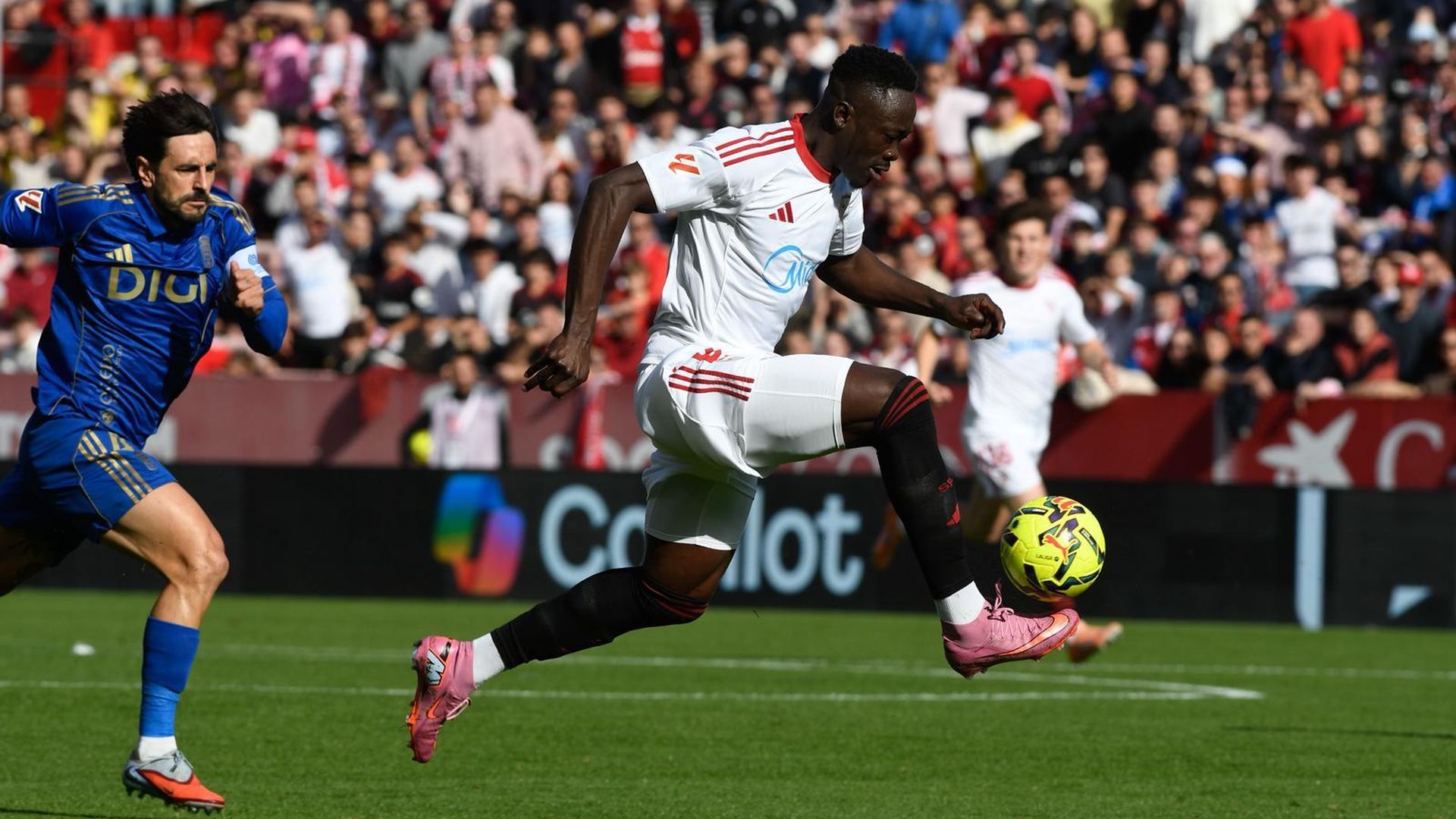 Akor Adams, en el Sevilla-Real Oviedo de la jornada 16