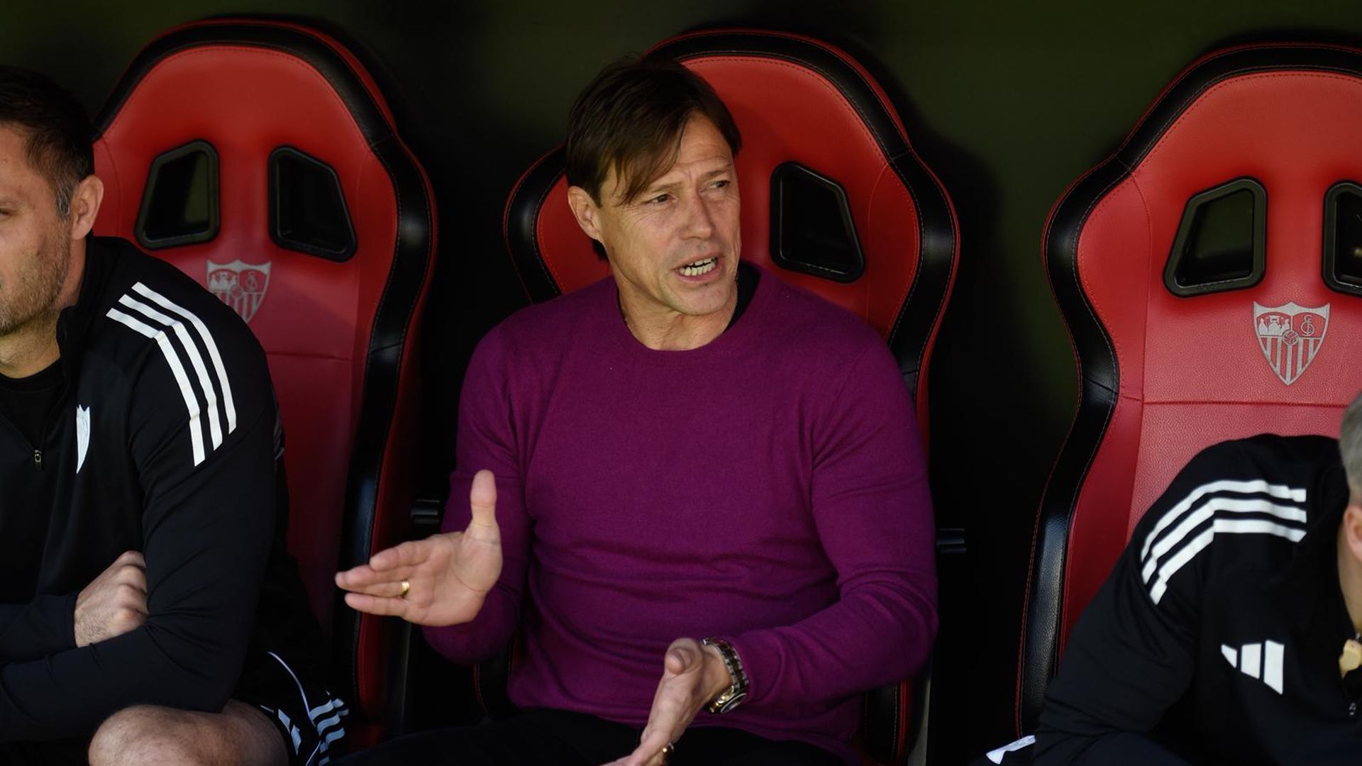 Matías Almeyda, en el Sevilla-Real Oviedo de la jornada 16