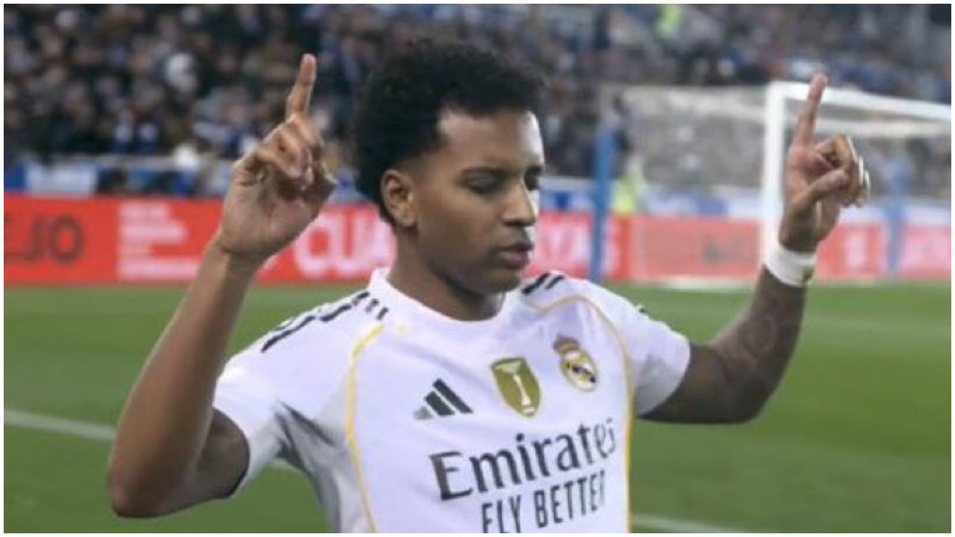 Rodrygo celebra su gol ante el Alavés