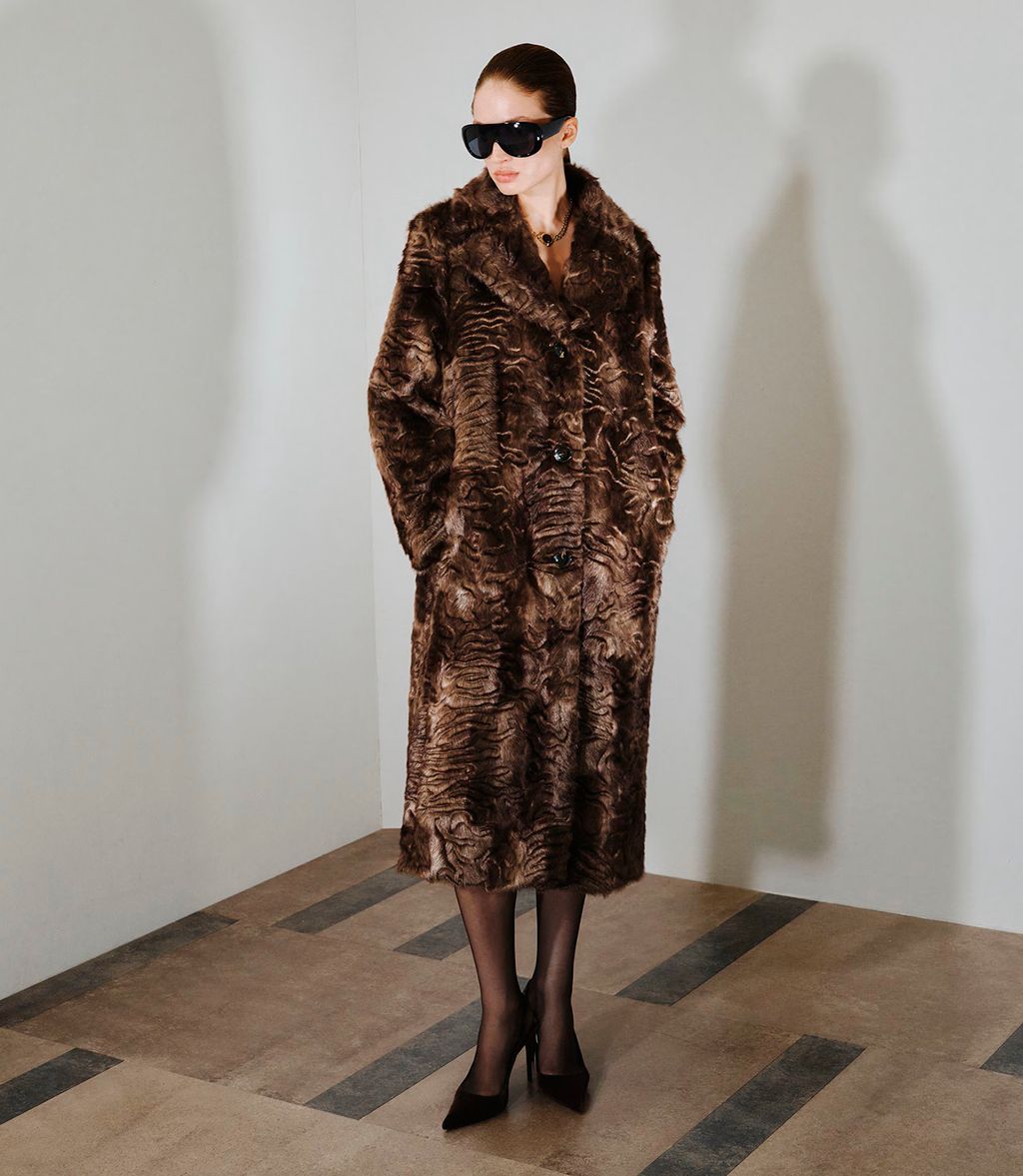 Abrigo de pelo con textura