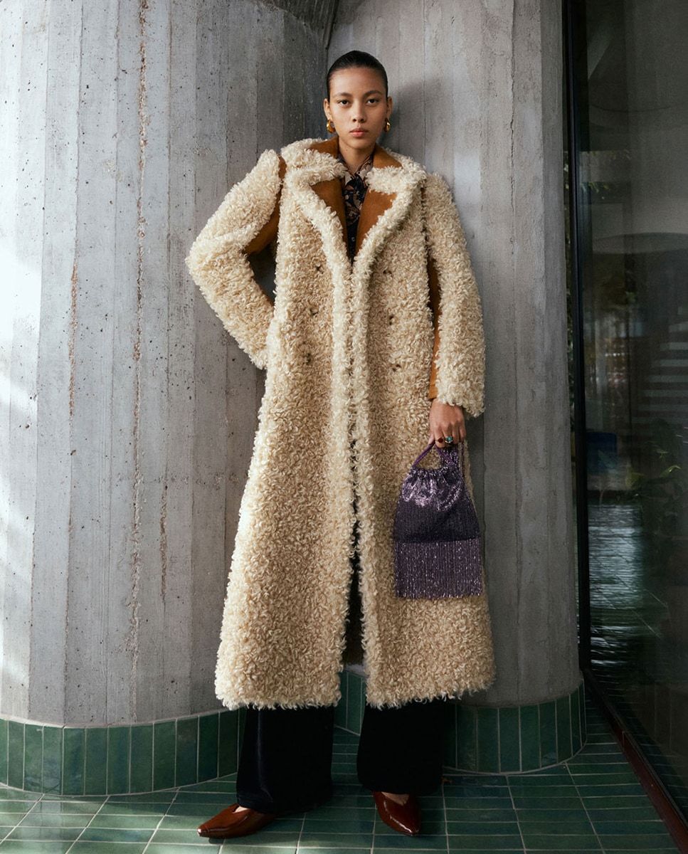 Abrigo de pelo doble faz