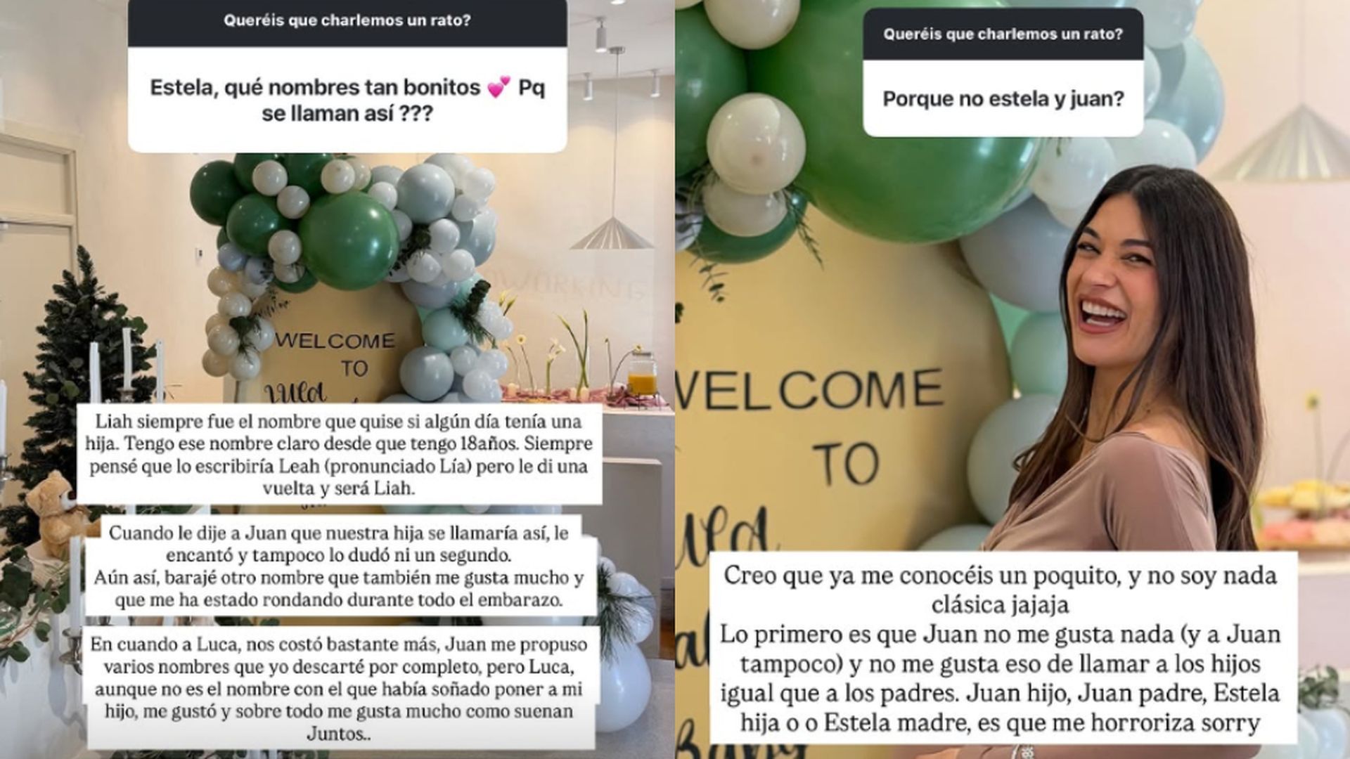 Los nombres de los hijos de Estela Grande y Juanito Iglesias