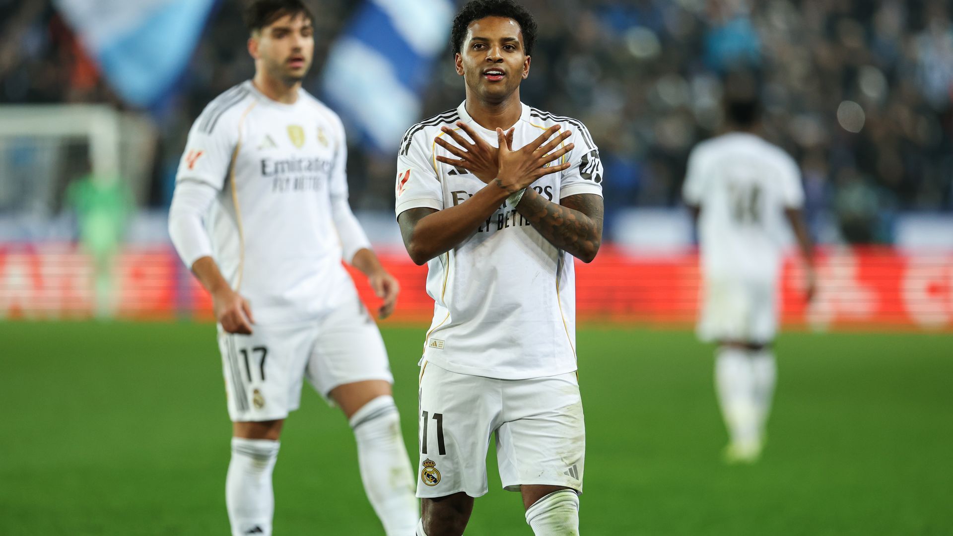 Rodrygo celebrando un gol contra el Alavés