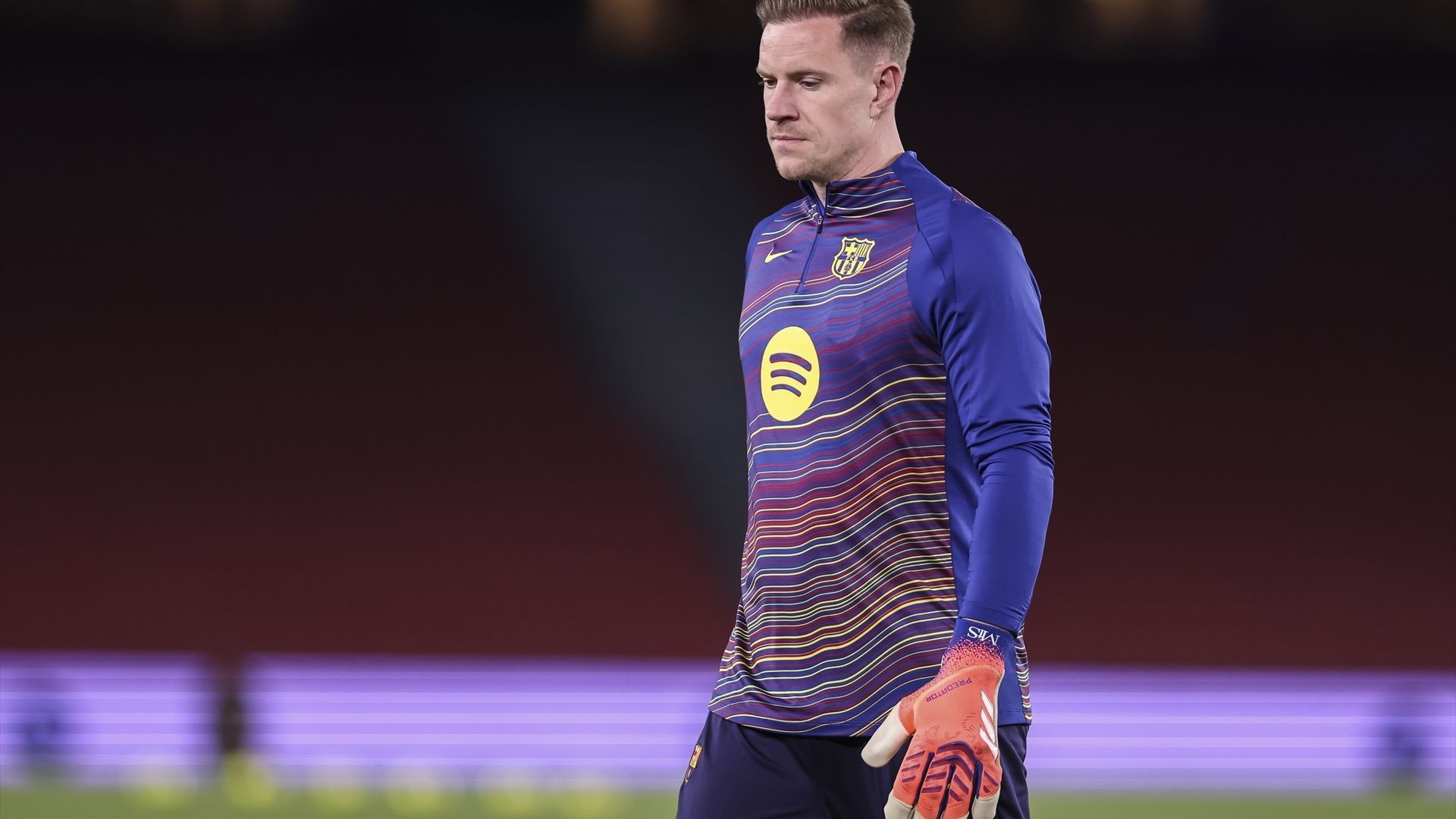 Ter Stegen, en el partido de Champions del Barça