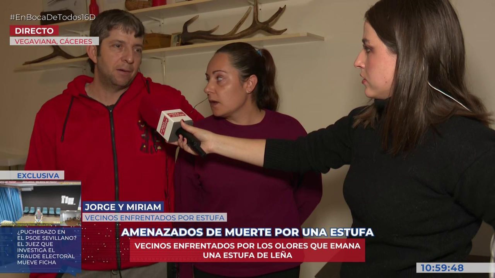 Amenazados de muerte por una estufa de leña: una familia vive atemorizada por su vecina de al lado