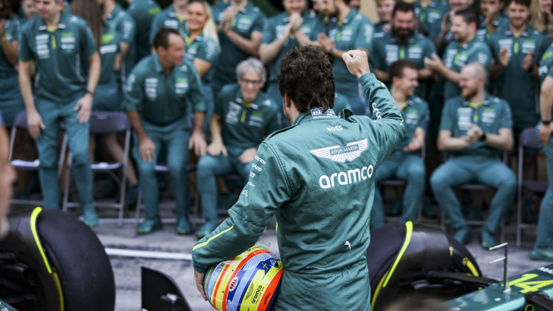 Fernando Alonso, con Aston Martin en Abu Dhabi