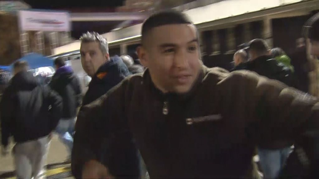 Aficionados del Guadalajara, en la previa ante el Barcelona