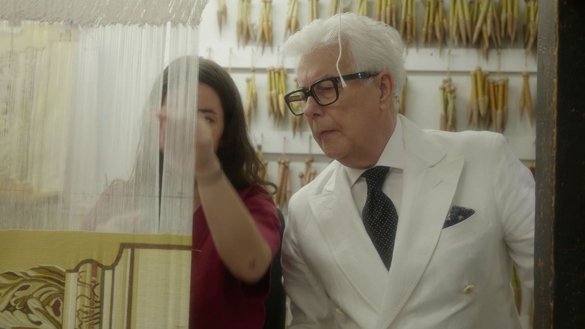 Ken Follet en la Real Fábrica de Tapices de Madrid Ken Follet en la Real Fábrica de Tapices de Madrid