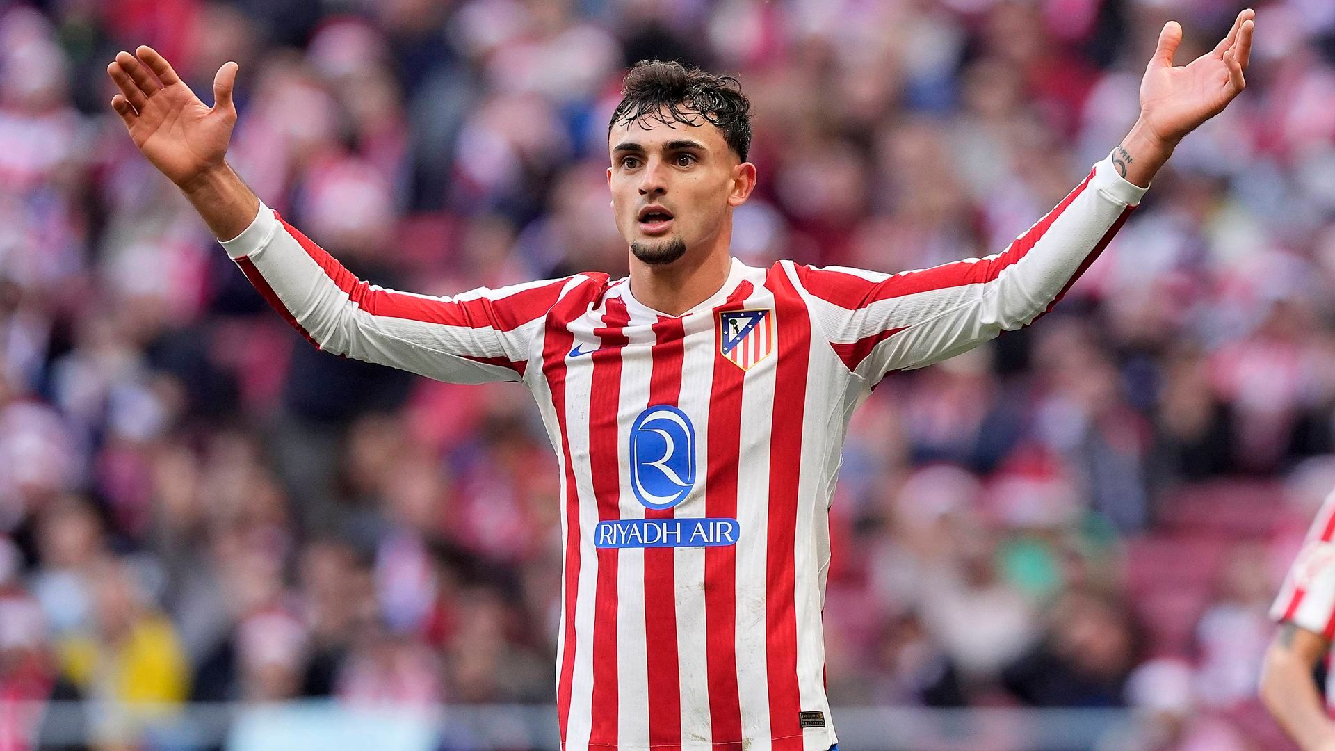 Marc Pubill durante un partido del Atlético de Madrid