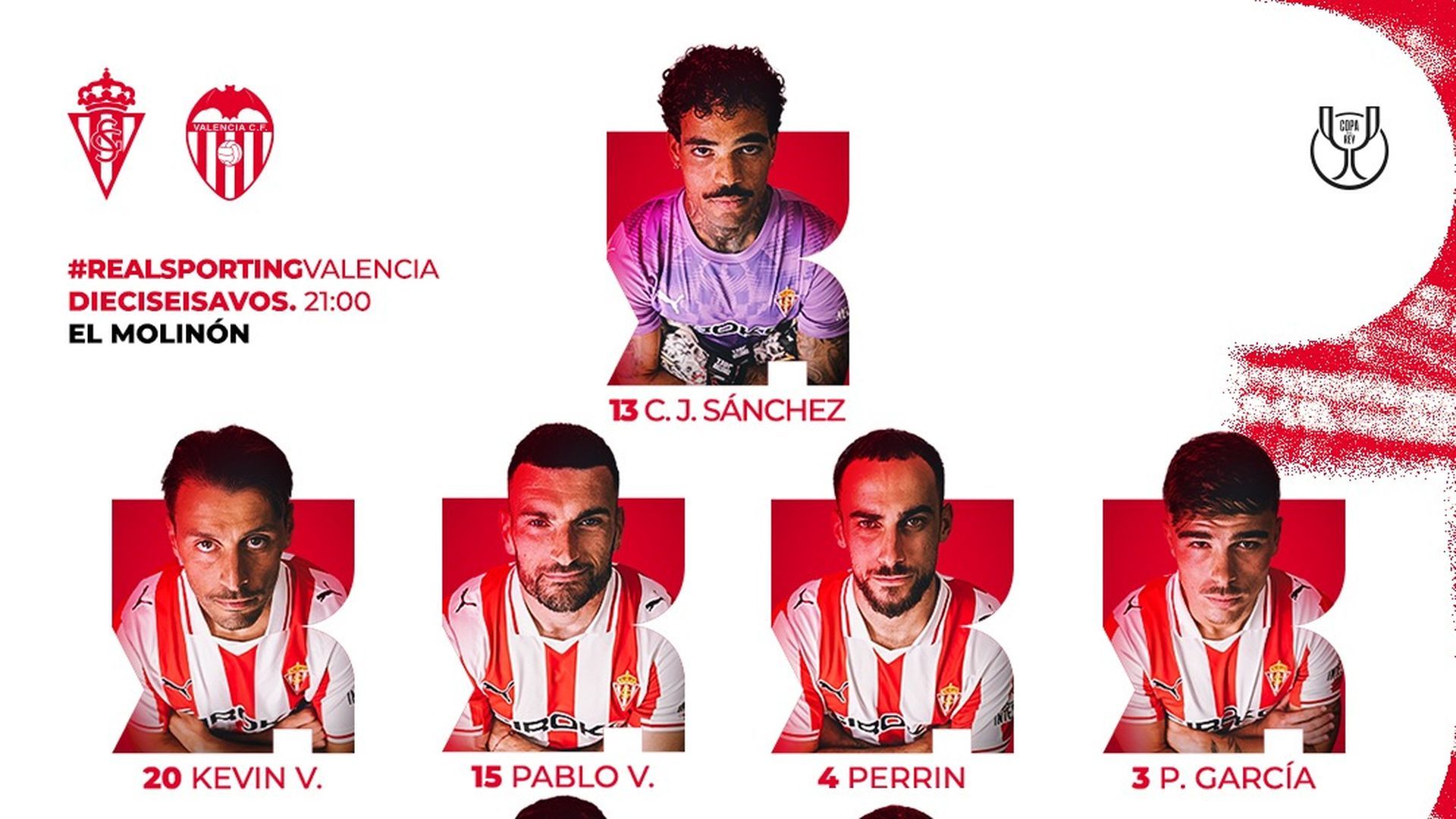 Once titular del Sporting en Copa ante el Valencia CF