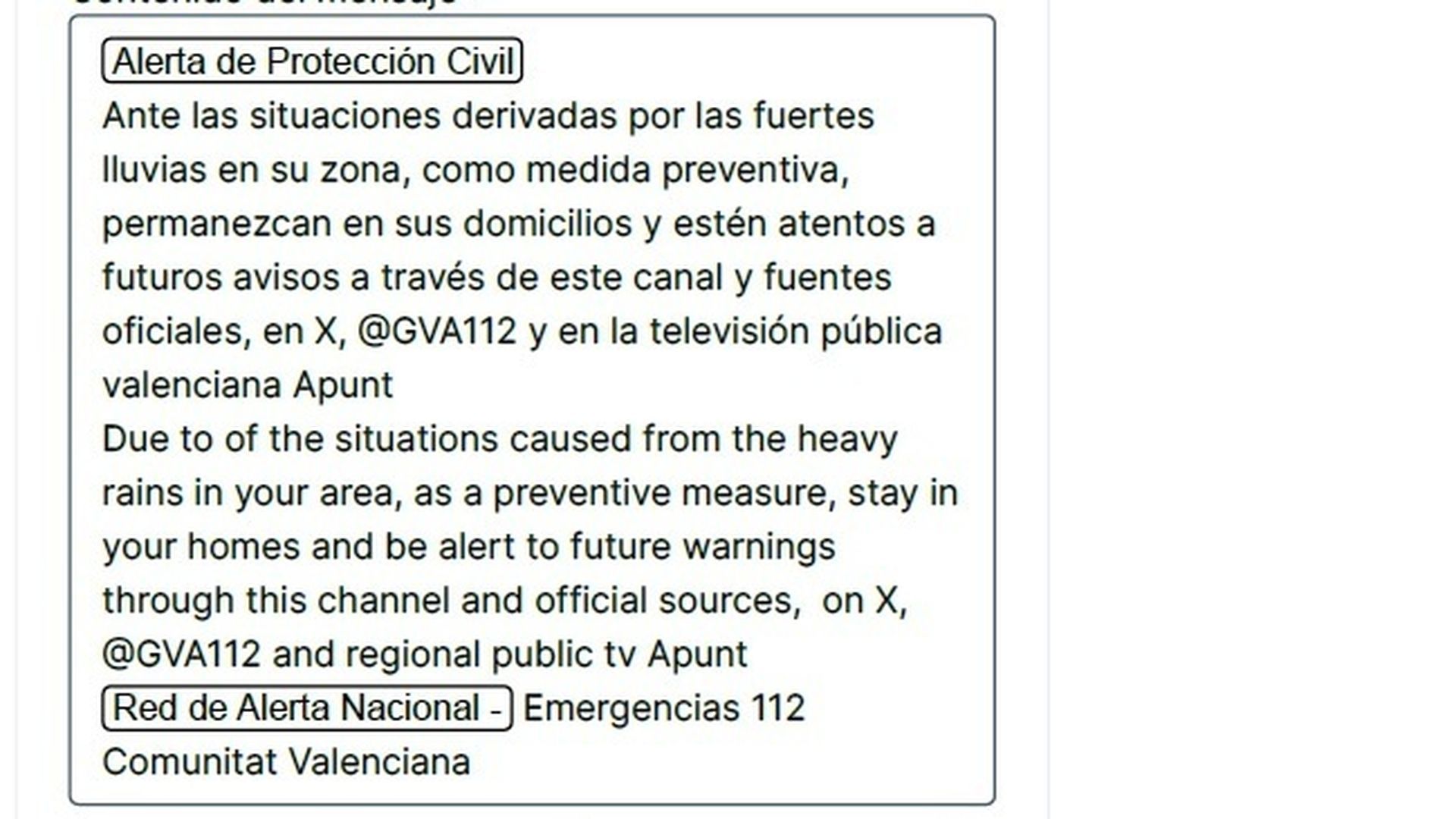Emergencias entrega a la jueza el primer borrador del mensaje Es-Alert del día de la DANA Emergencias entrega a la jueza el primer borrador del mensaje Es-Alert del día de la DANA