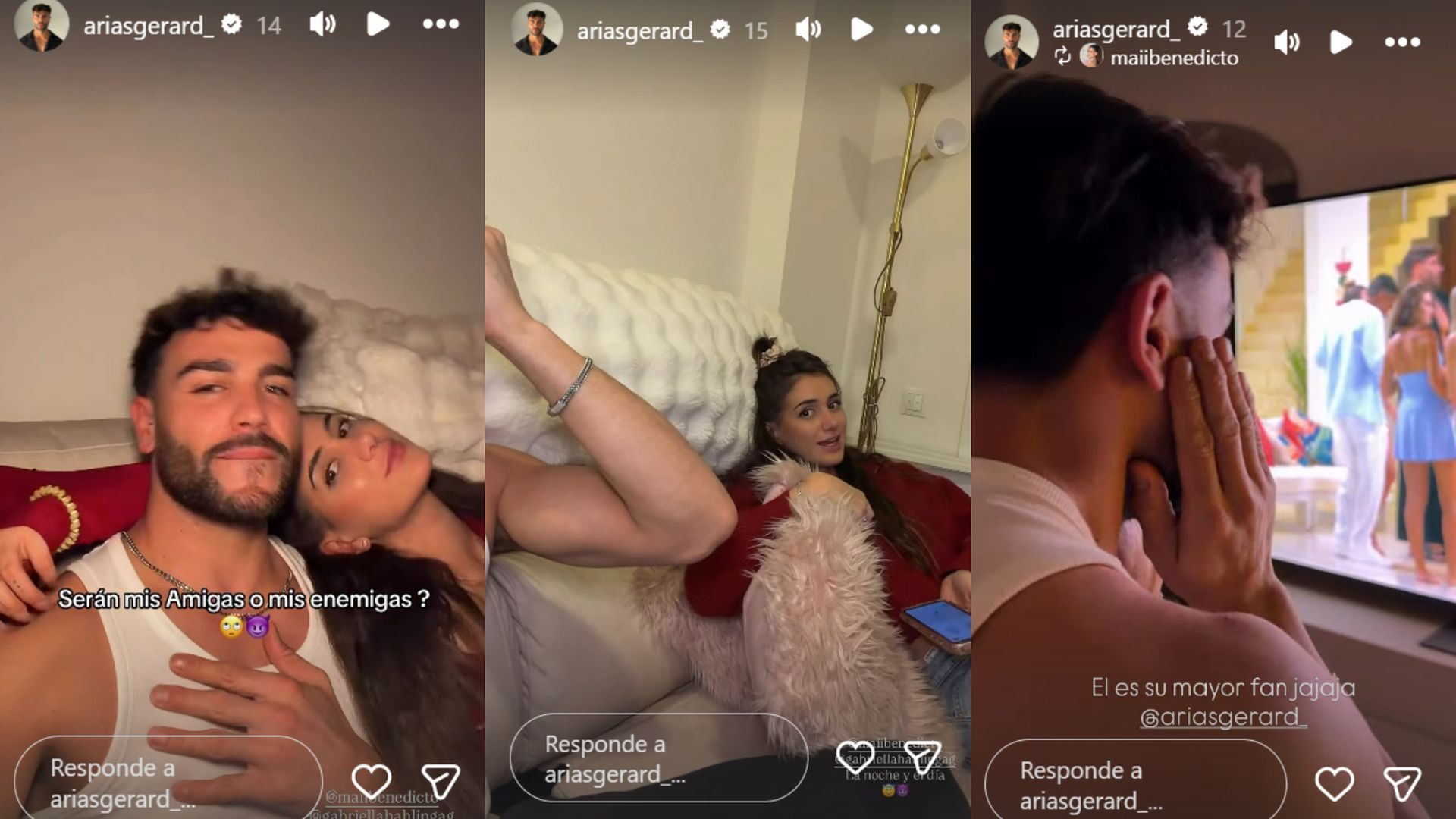 Gerard y Maica viendo el programa juntos