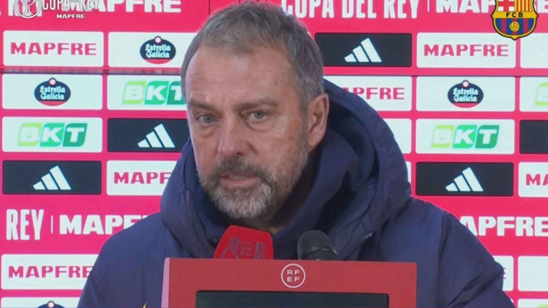 Hansi Flick habla en el postpartido del Barcelona - Guadalajara Hansi Flick habla en el postpartido del Barcelona - Guadalajara