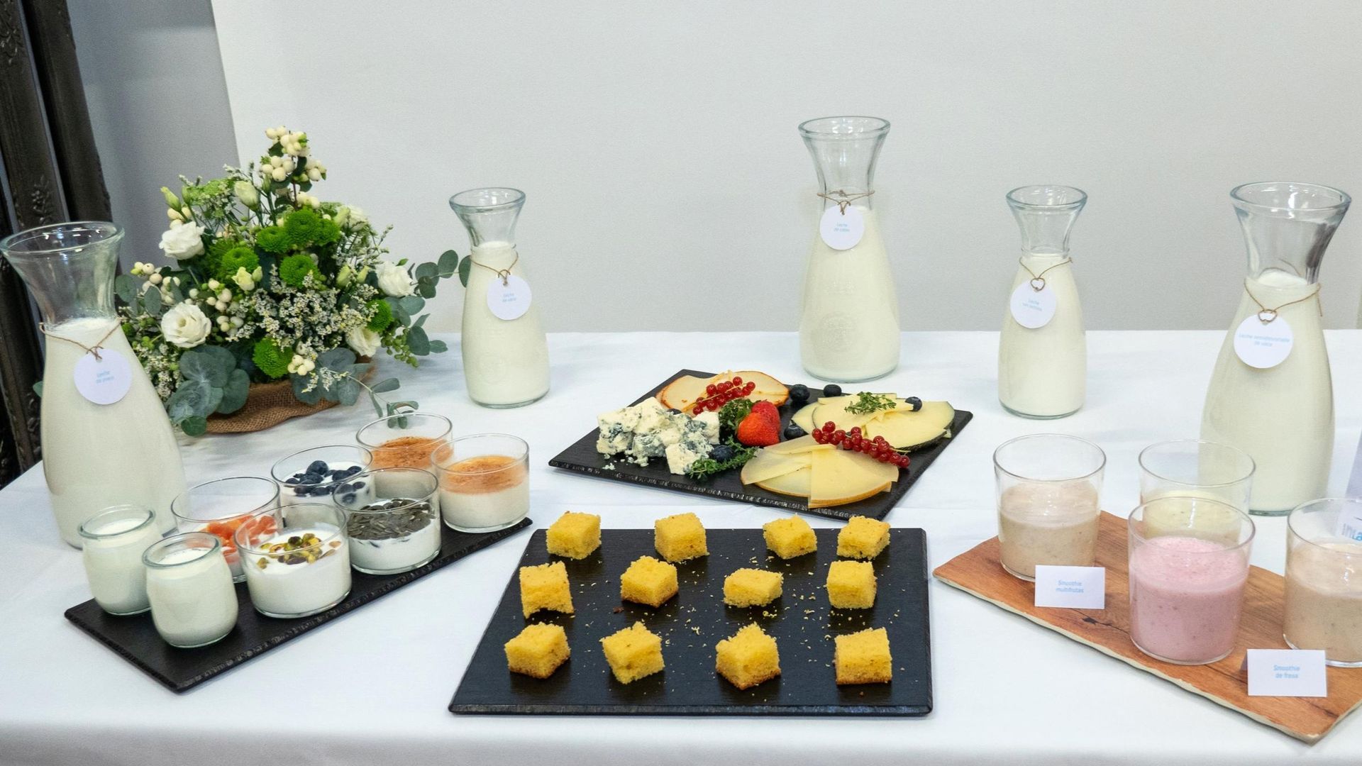 Lácteos europeos: leche, yogur y queso, procedentes de vaca, oveja y cabra