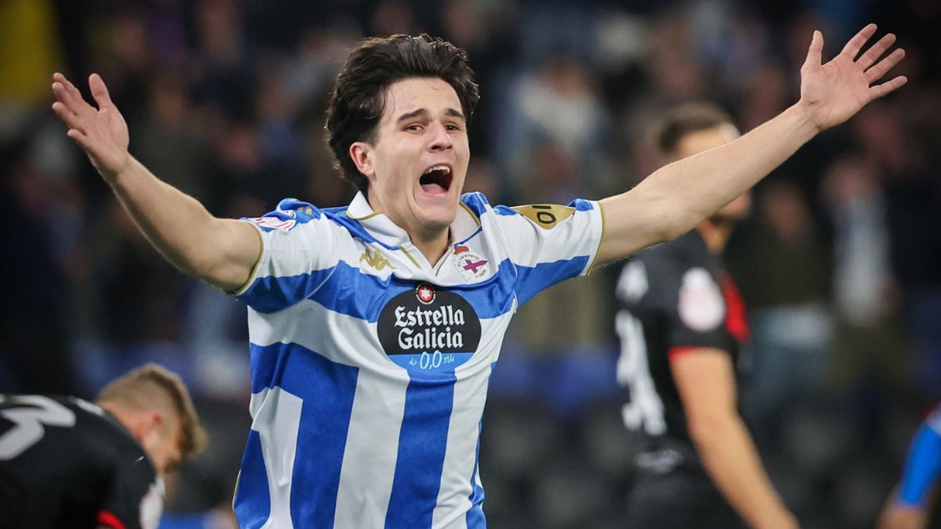 Noé Carrillo celebra su gol al Mallorca.