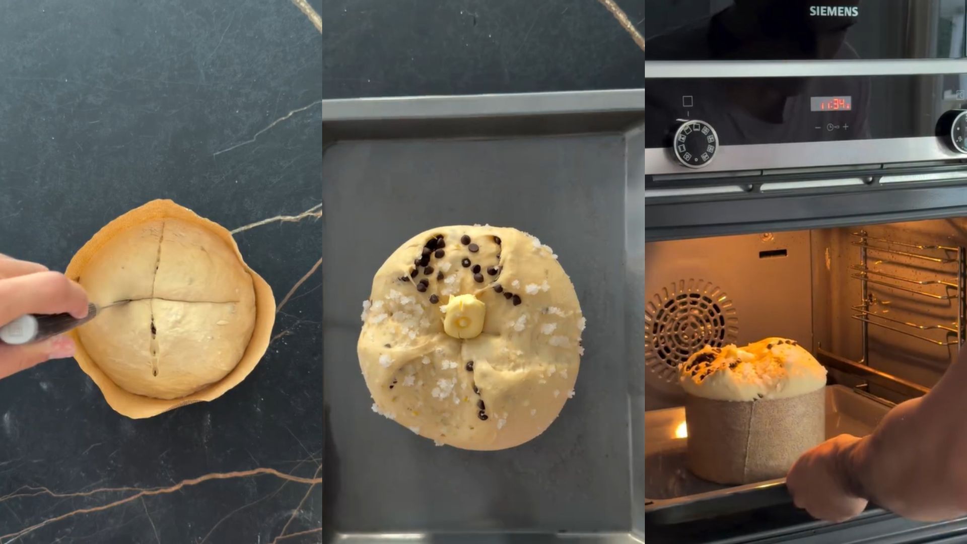 Panettone casero de pistacho y chocolate