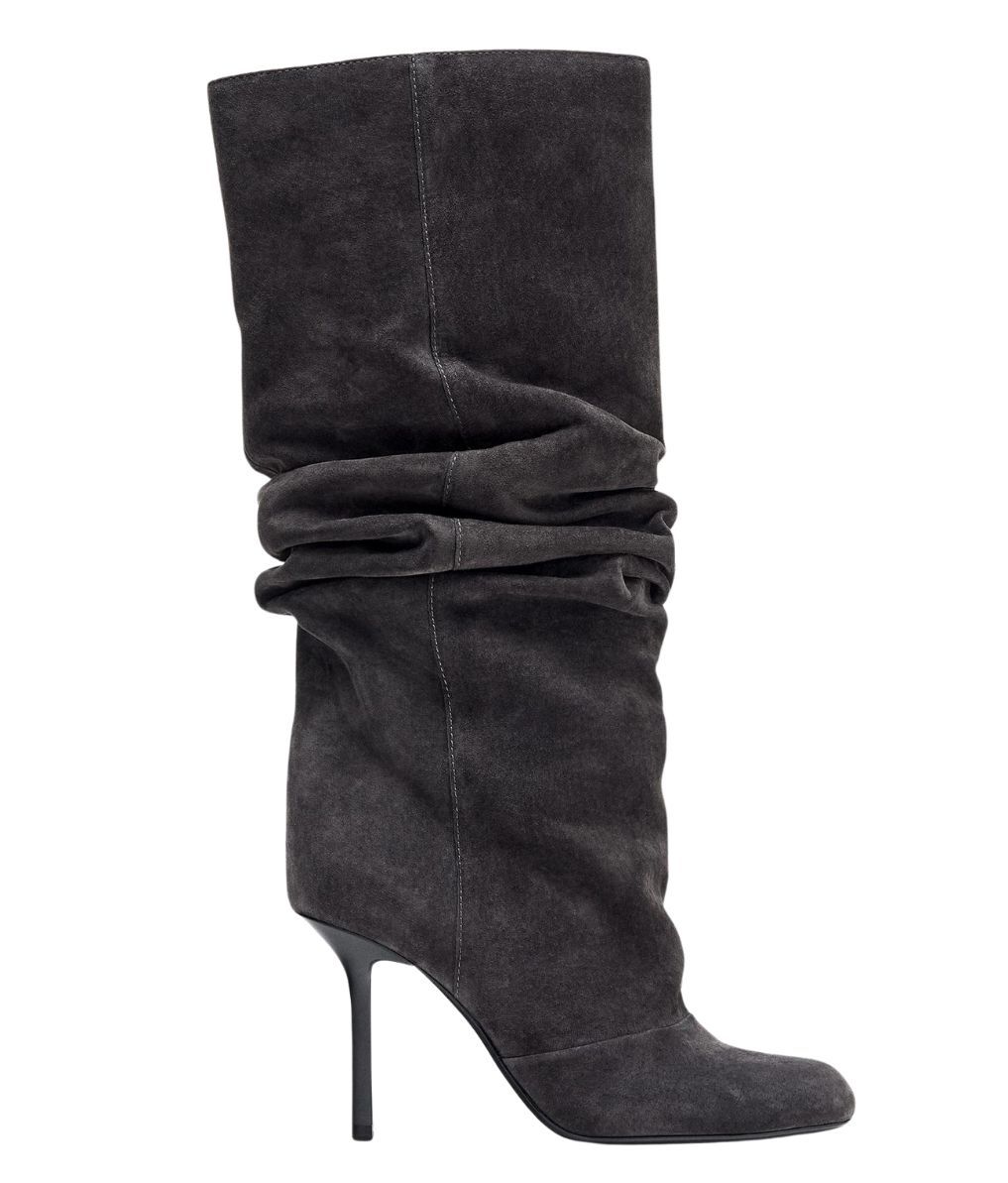 Bota de piel fruncida – Zara