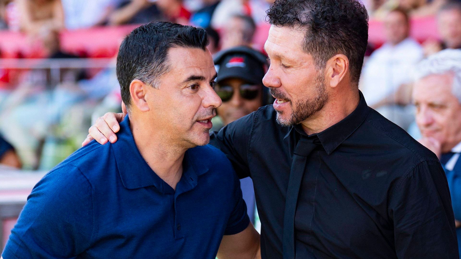 Míchel y Simeone antes de un Girona-Atlético de Madrid Míchel y Simeone antes de un Girona-Atlético de Madrid