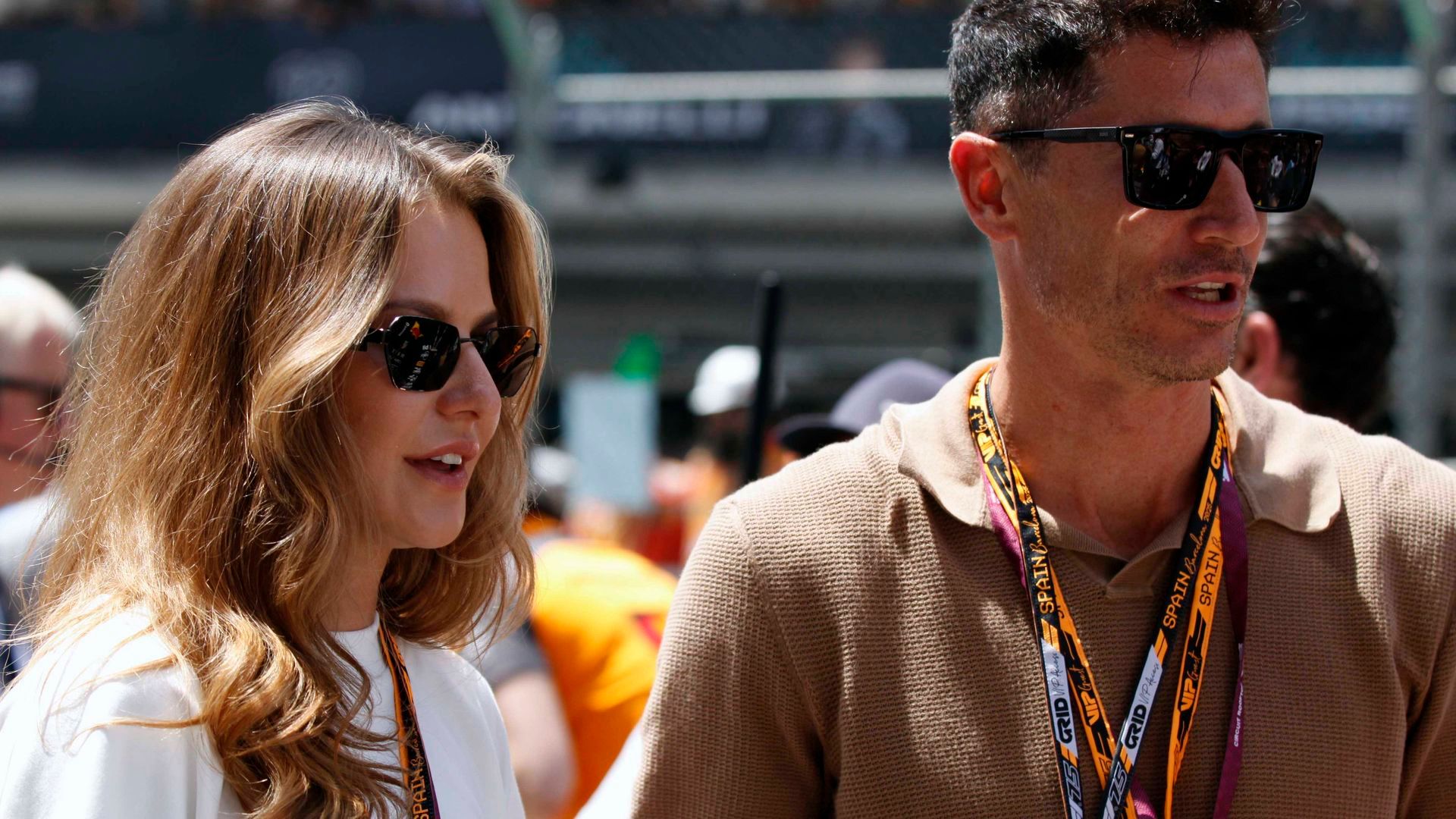 Robert Lewandowski junto a su esposa