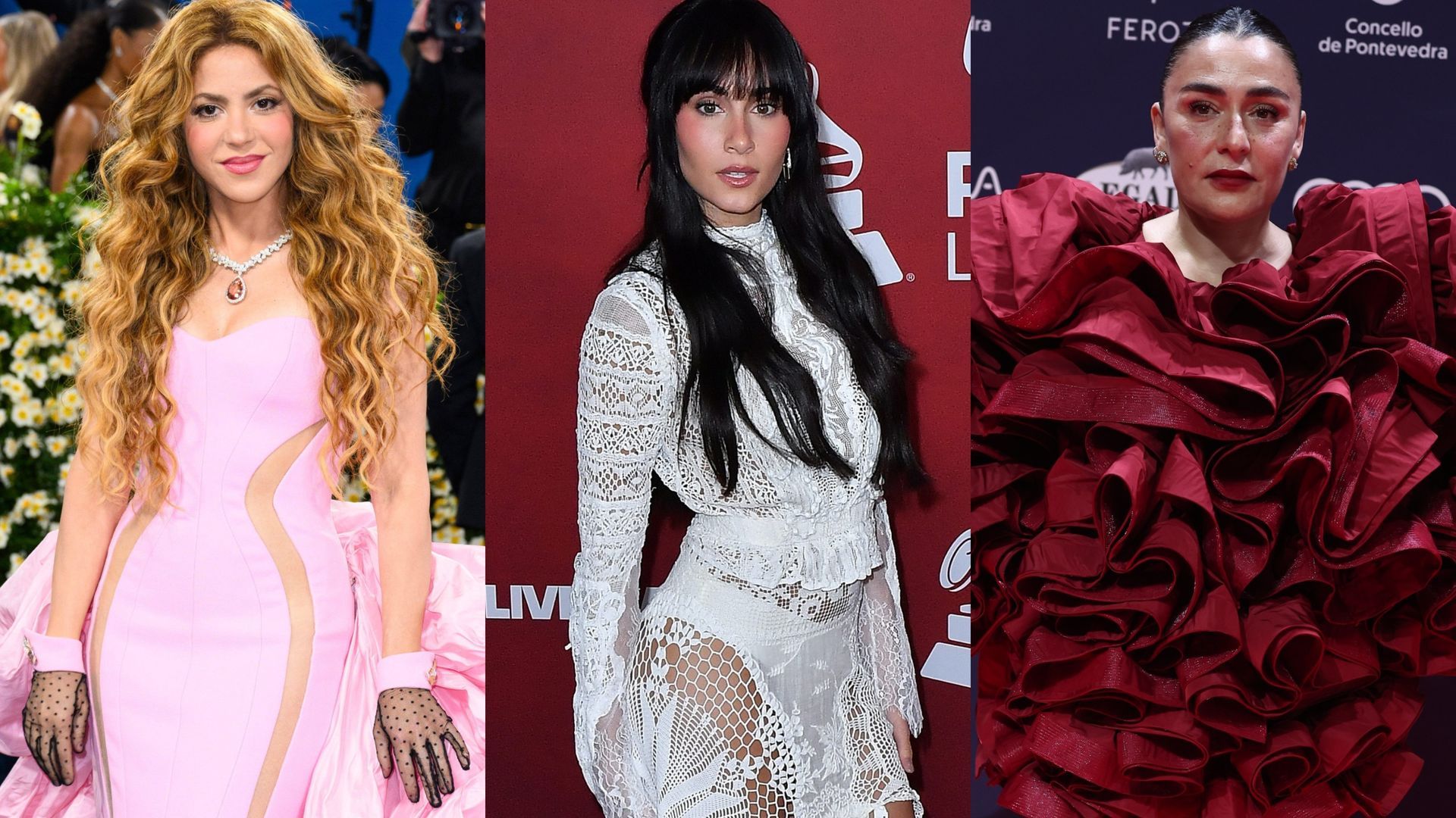 Shakira, Aitana y Candela Peña, en un montaje de fotos Shakira, Aitana y Candela Peña, en un montaje de fotos