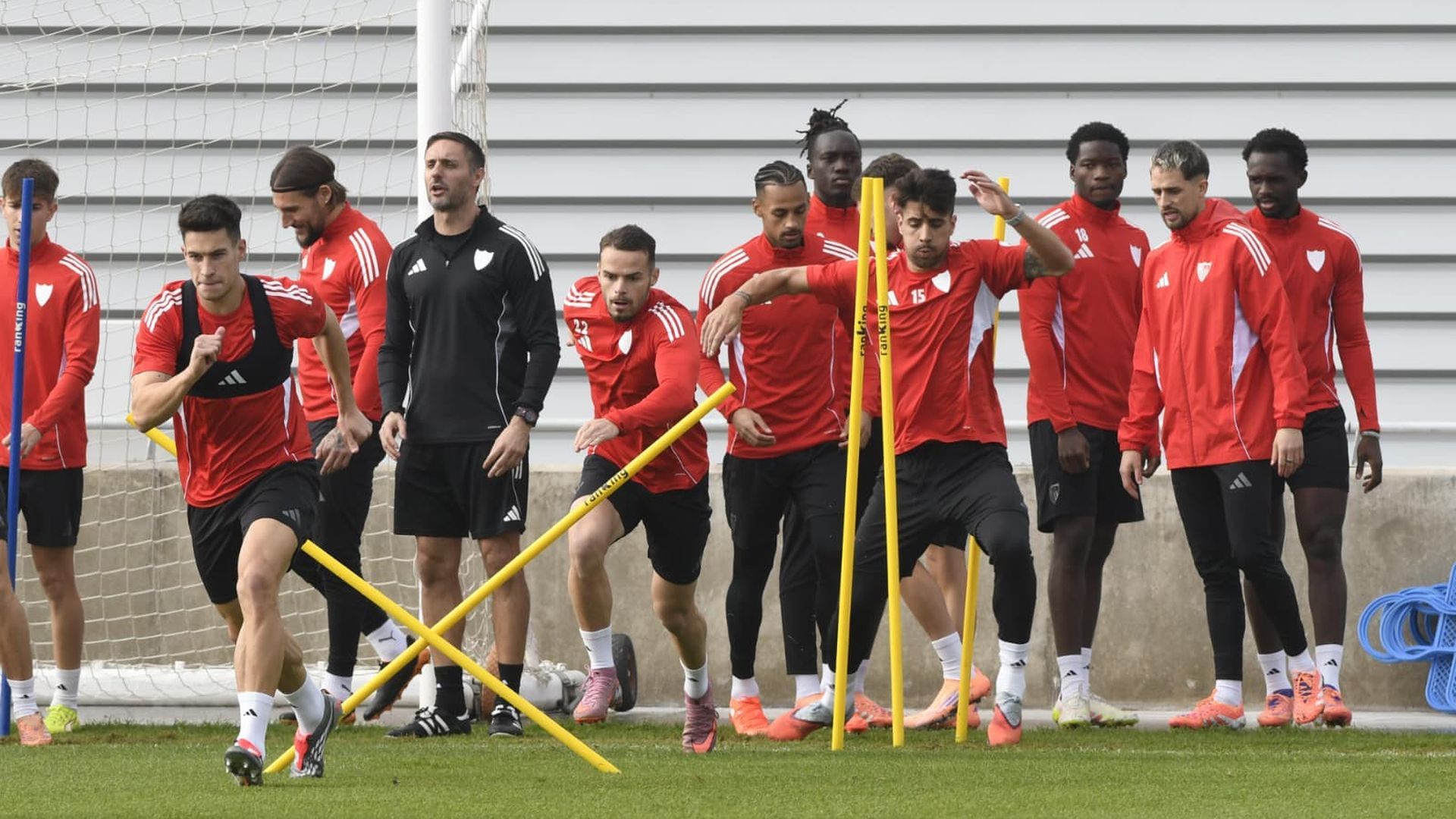 Imagen del entrenamiento del Sevilla FC de este viernes