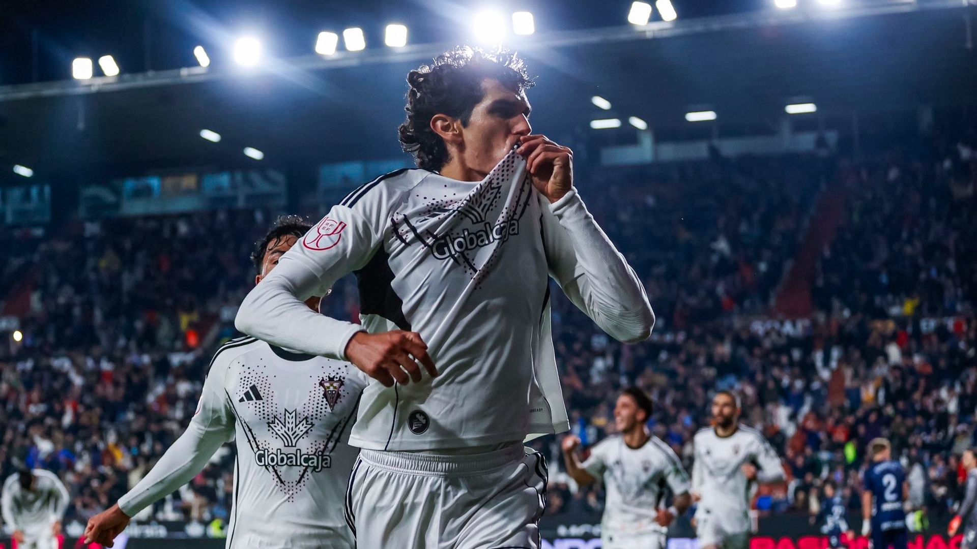 Jesús Vallejo celebrando ante el Celta Jesús Vallejo celebrando ante el Celta