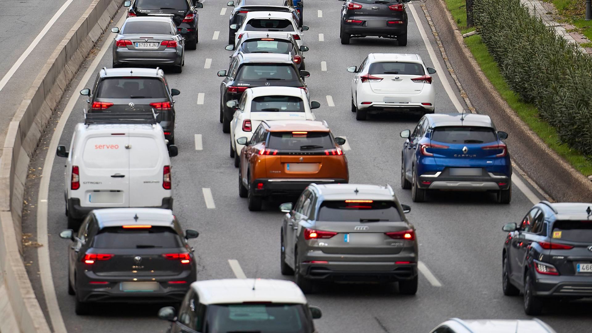 Tráfico a la salida de la A6 en Madrid