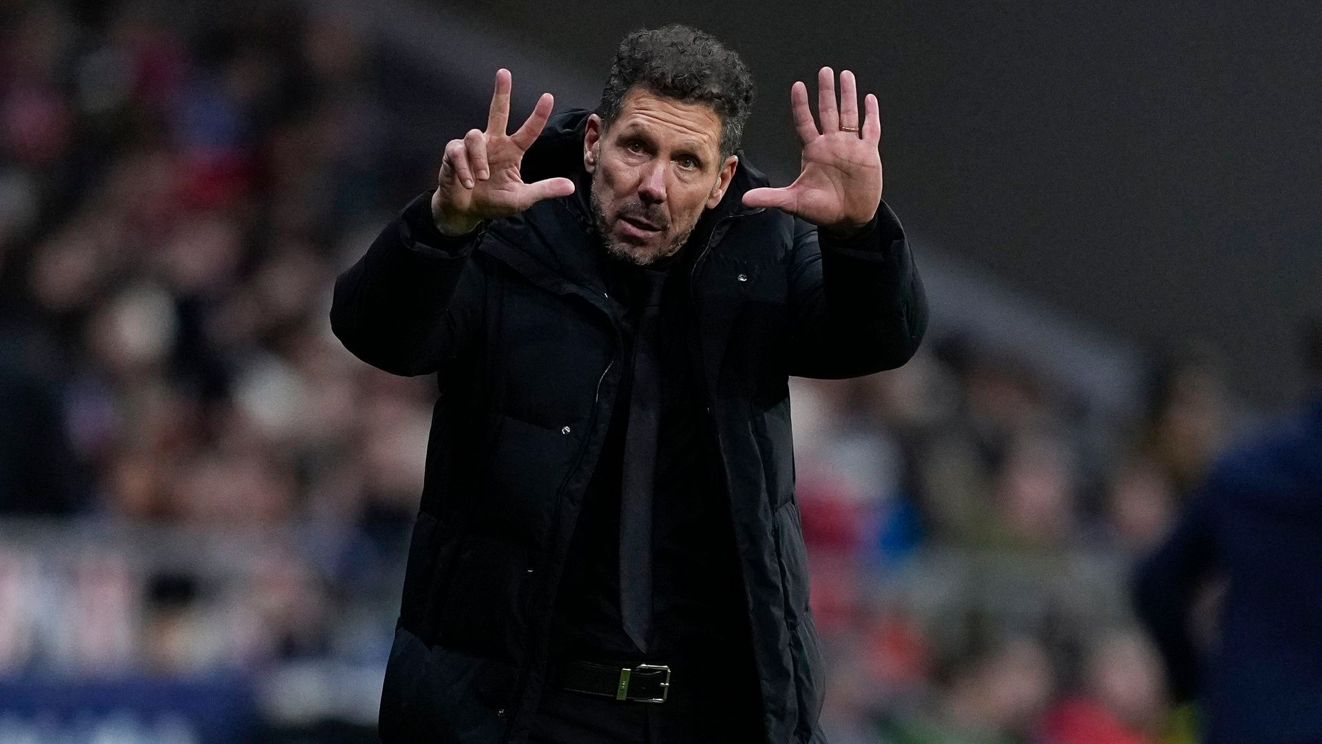 Diego Pablo Simeone durante un partido del Atlético de Madrid