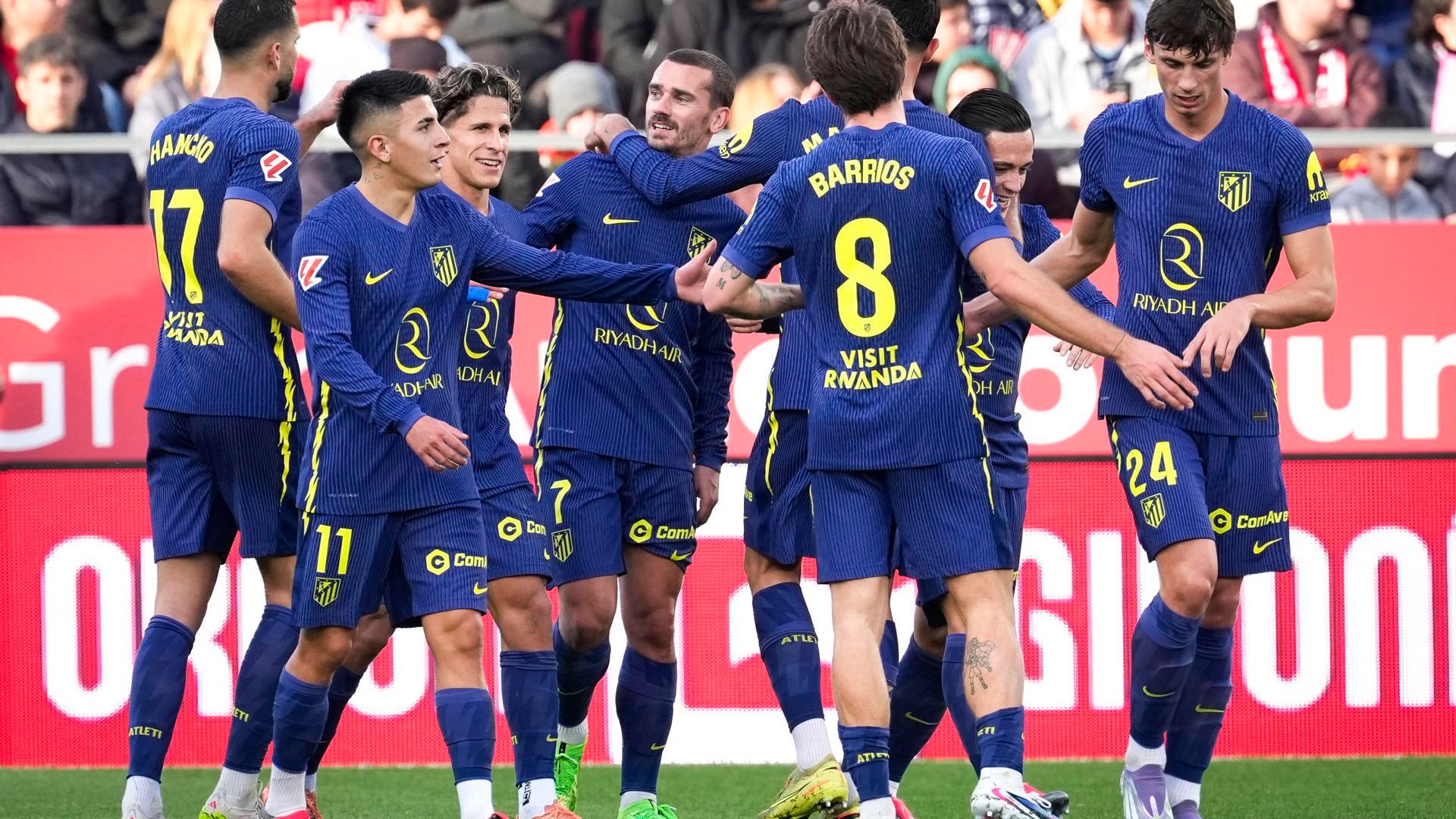 Los jugadores del Atlético de Madrid celebrando el gol de Griezmann