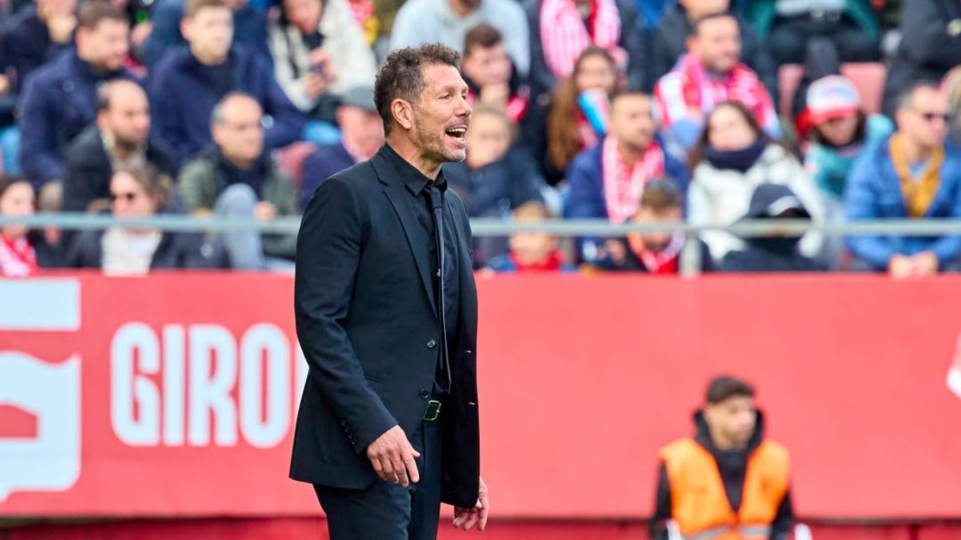 Simeone, durante el Girona-Atlético