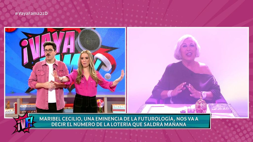 La futuróloga, Maribel Cecilio, predice el Gordo de la Lotería de Navidad en ‘¡Vaya Fama!’: "Ese es el número de la suerte"