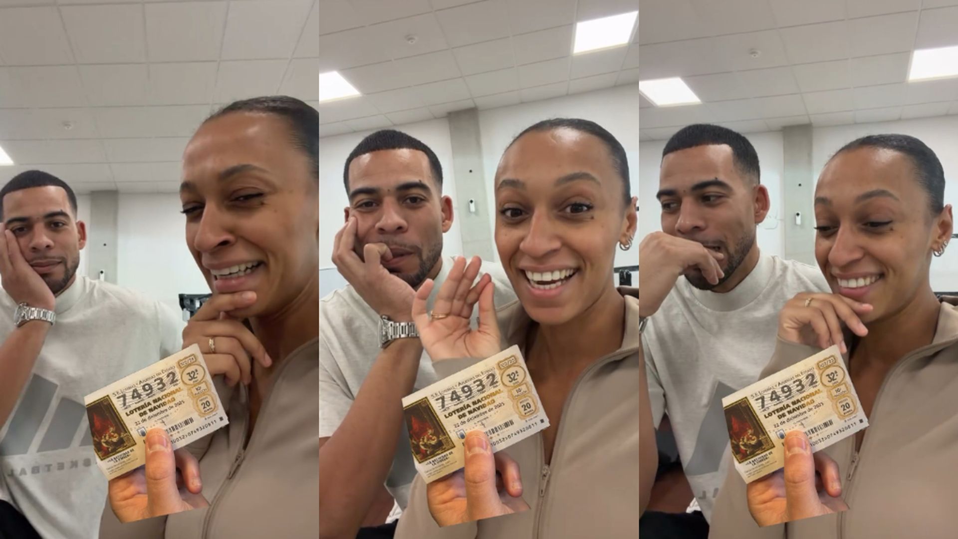 Ana Peleteiro y Benjamin Compaore cuentan qué les ha pasado con la Lotería de Navidad