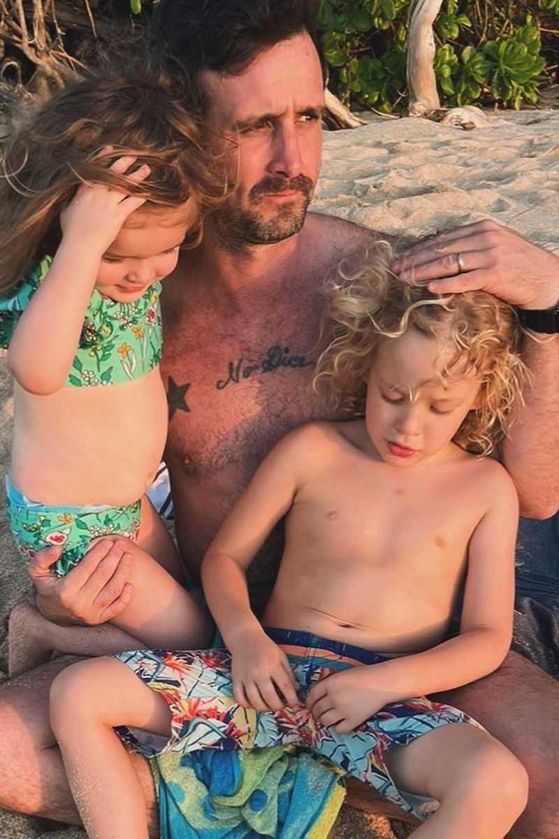 James Ransone, con sus hijos Jack y Violet