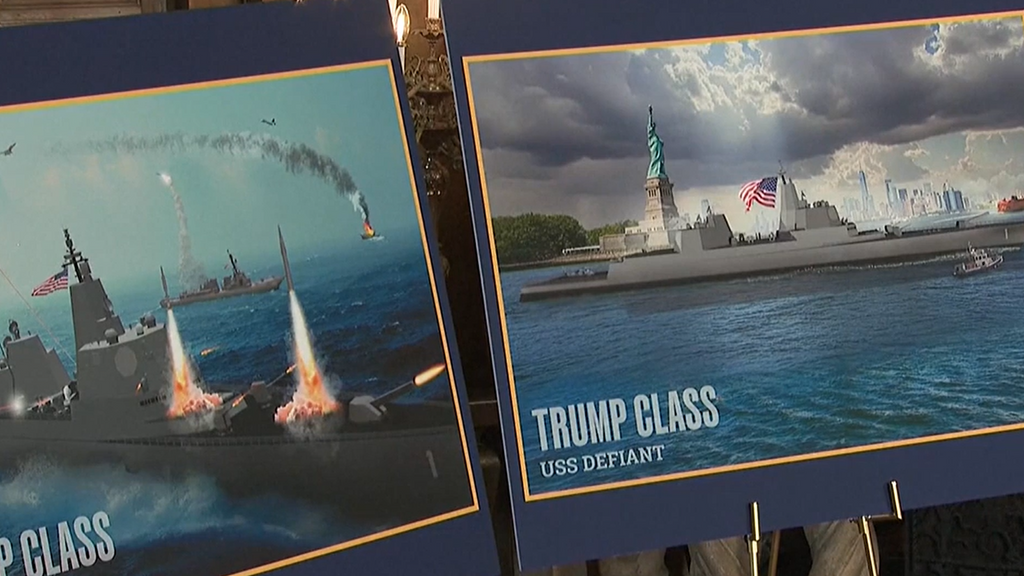 Trump anuncia la construcción de una nueva flota de buques de guerra, bautizados como "Clase Trump"