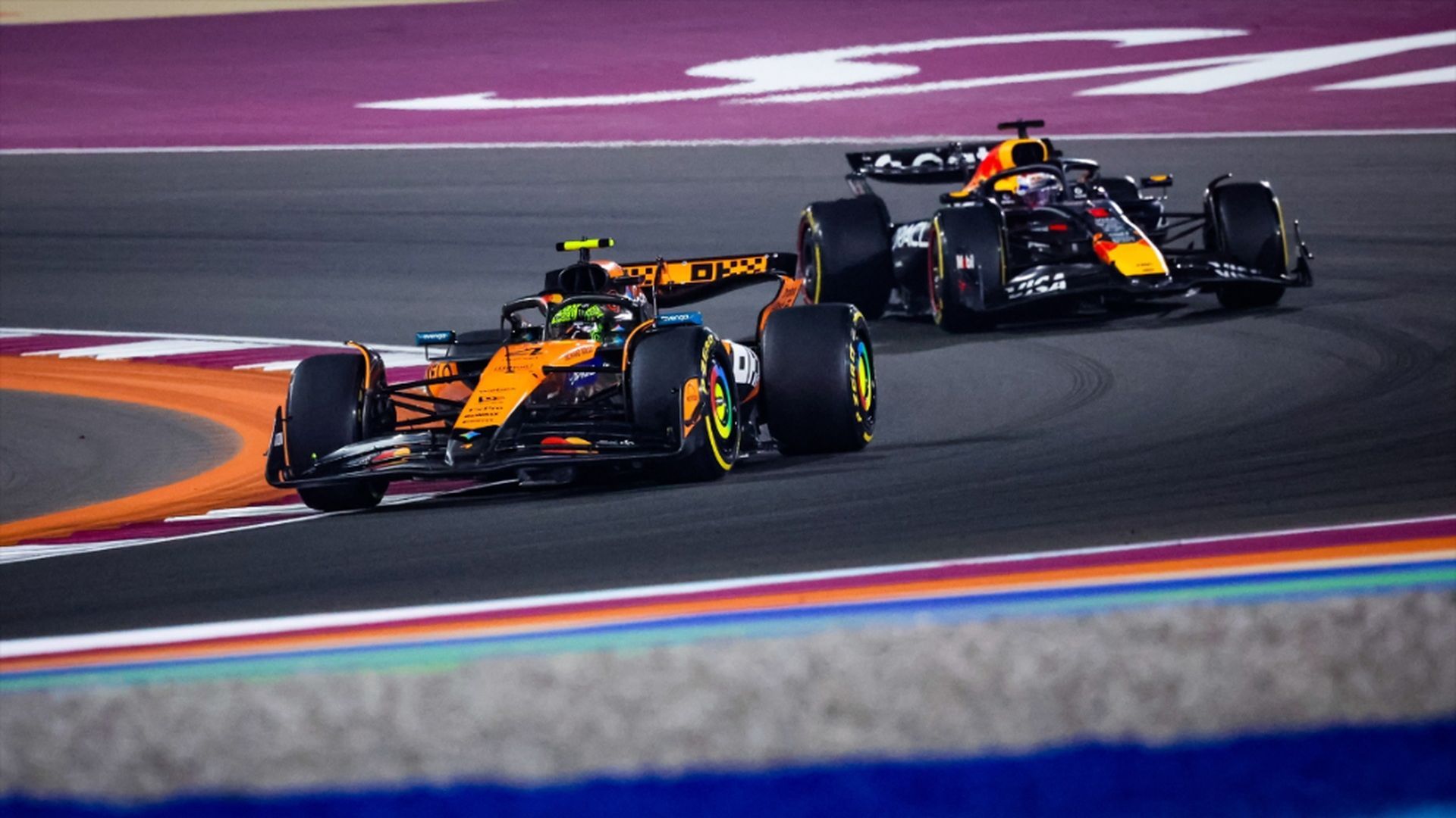 Lando Norris y Max Verstappen, durante el 2025 en la F1