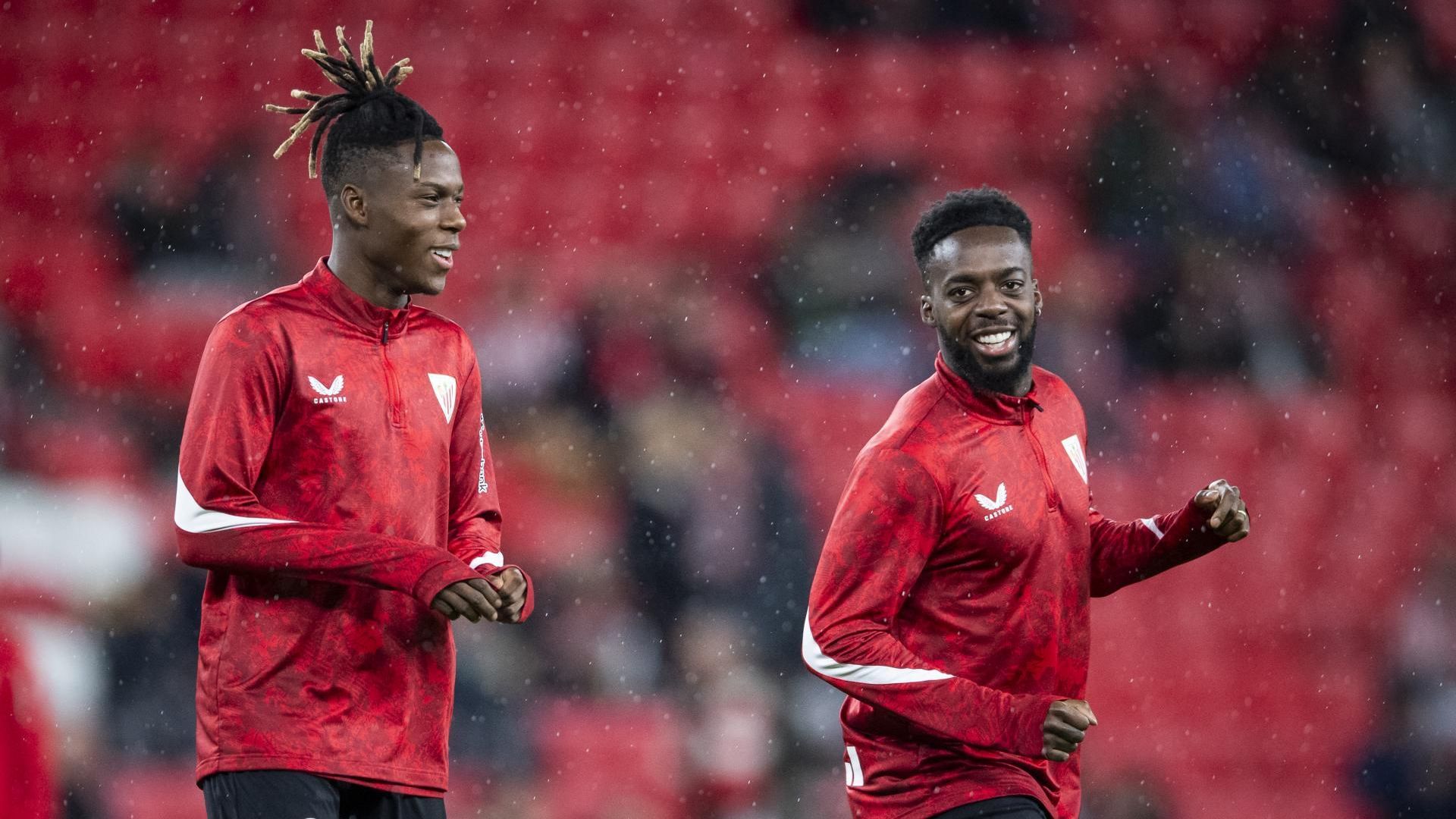 Los hermanos Nico e Iñaki Williams antes de jugar en San Mamés