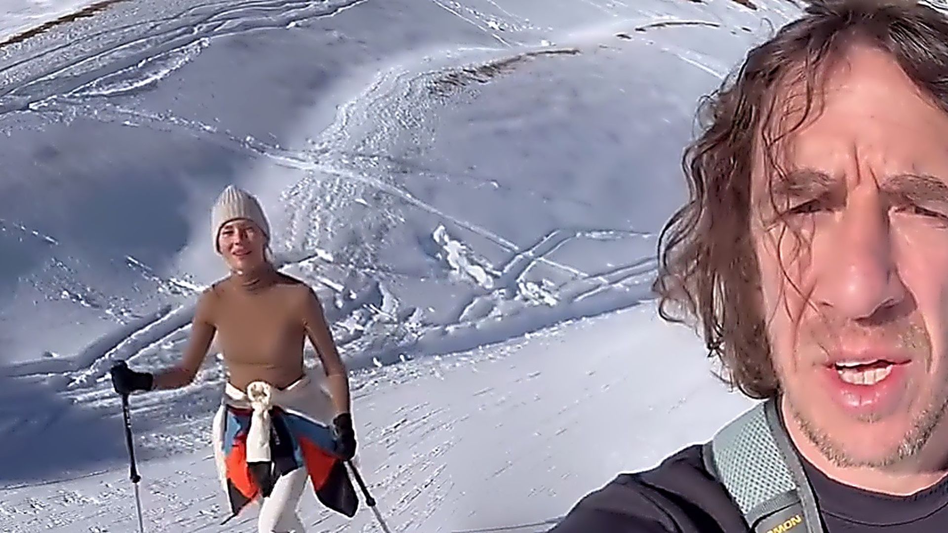 Puyol y Vanesa Lorenzo haciendo Skimo