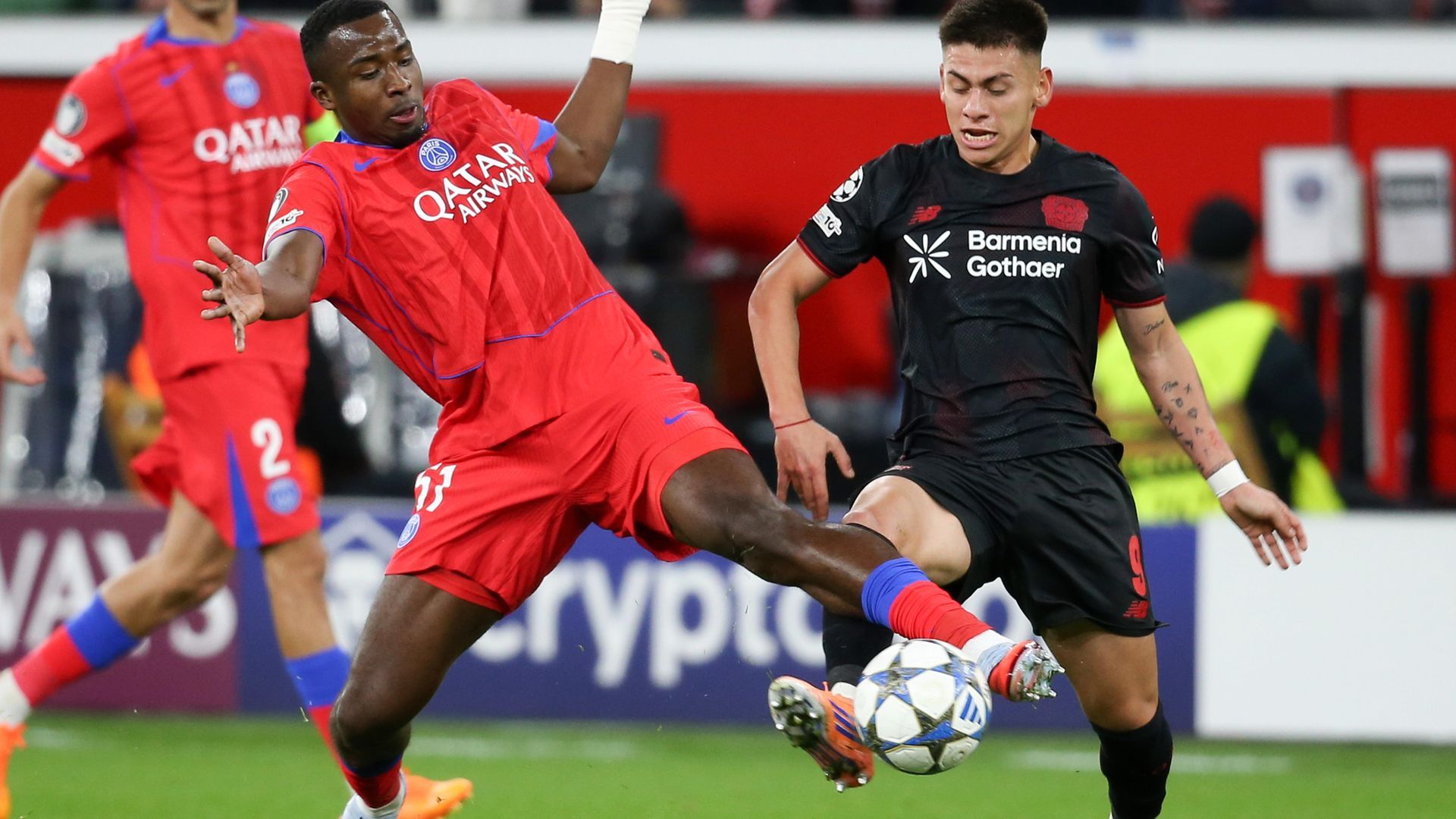 Echeverri, en un partido del Leverkusen