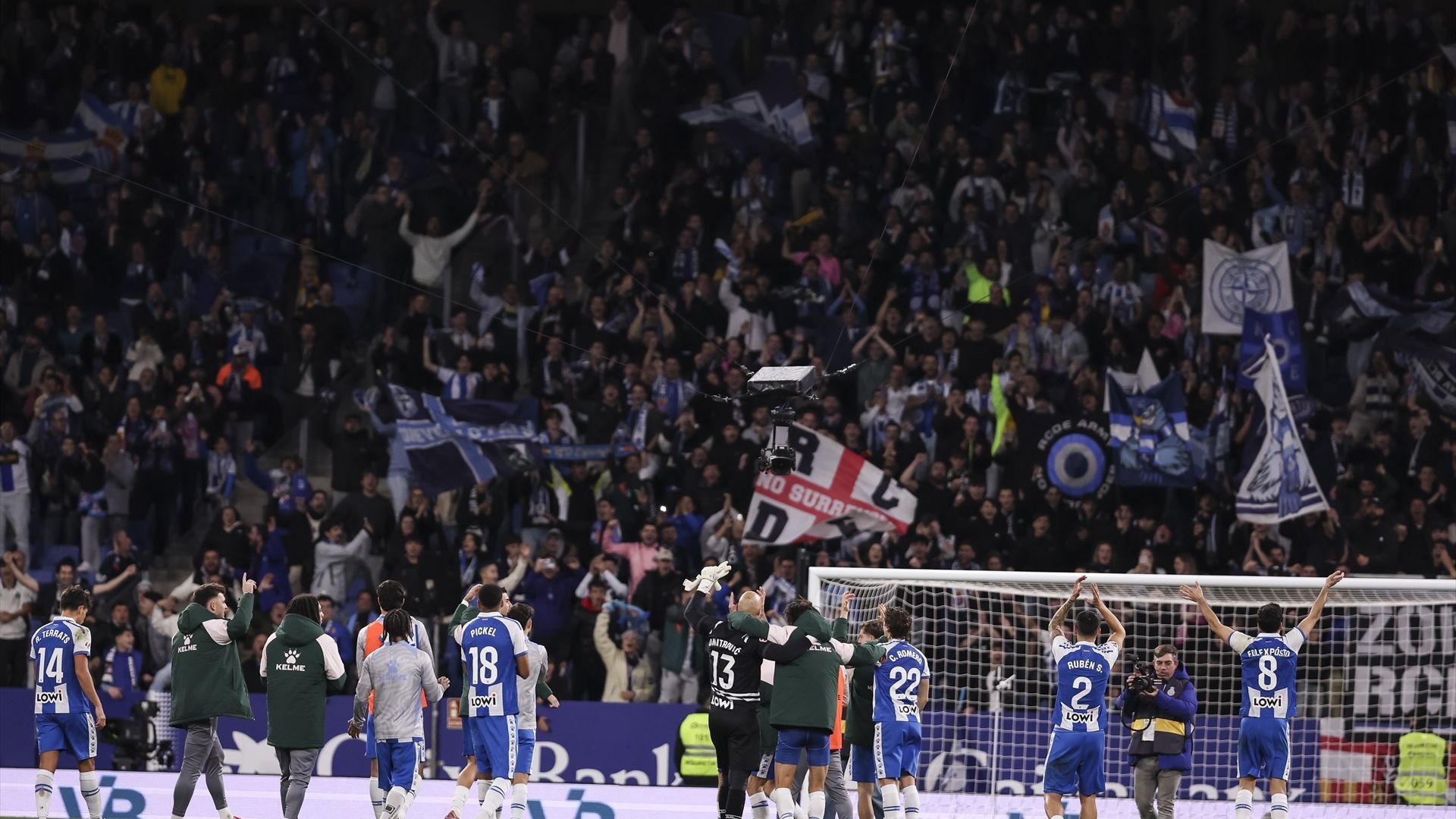 Afición del Espanyol en el RCDE Stadium