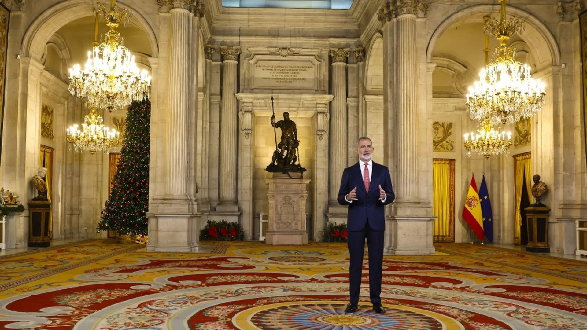 El rey Felipe VI durante su discurso de Navidad