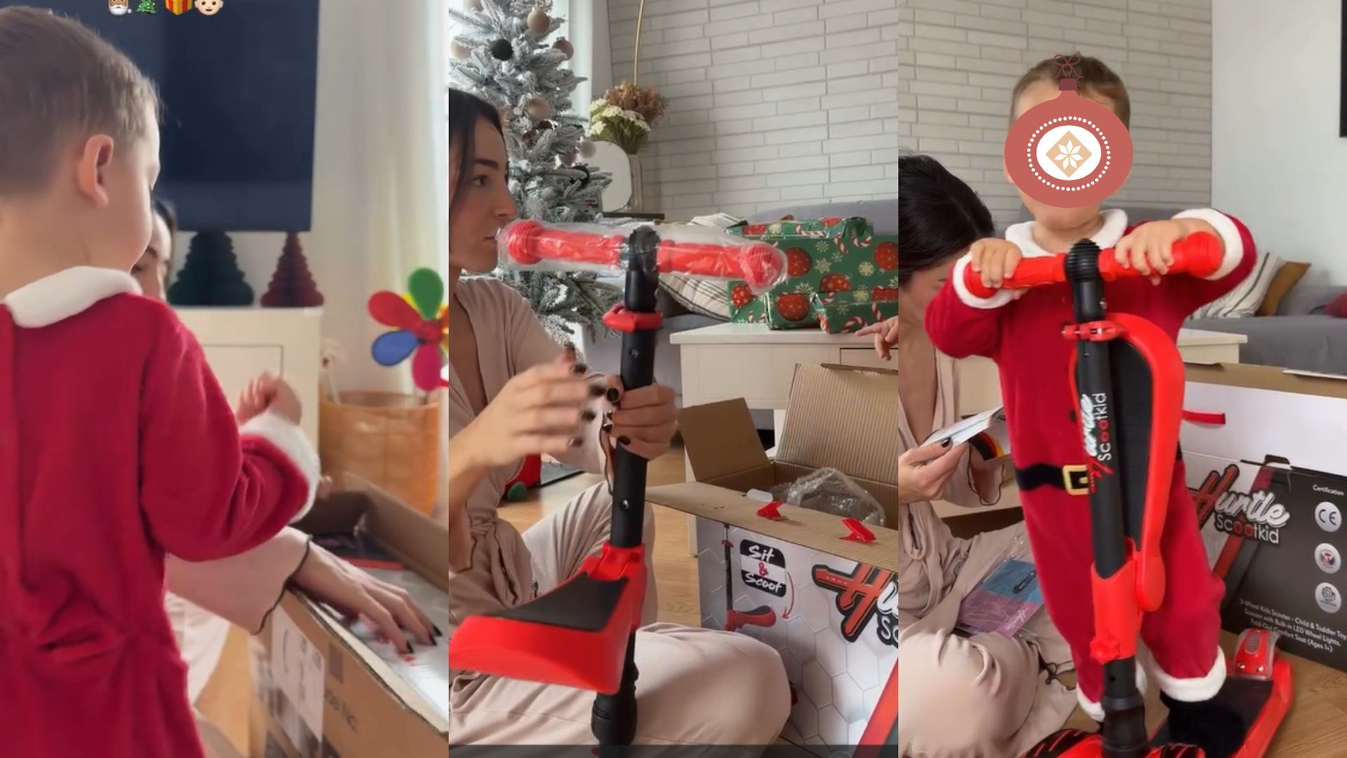 La "resaca" de Papá Noel en casa de Ana López y Borja González: un salón conquistado por la ilusión