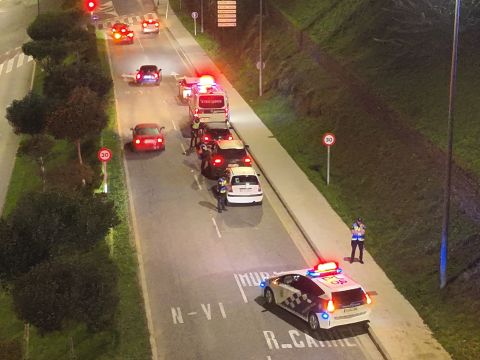 Uno de los controles realizados en Navidad por la Policía Local de Lugo